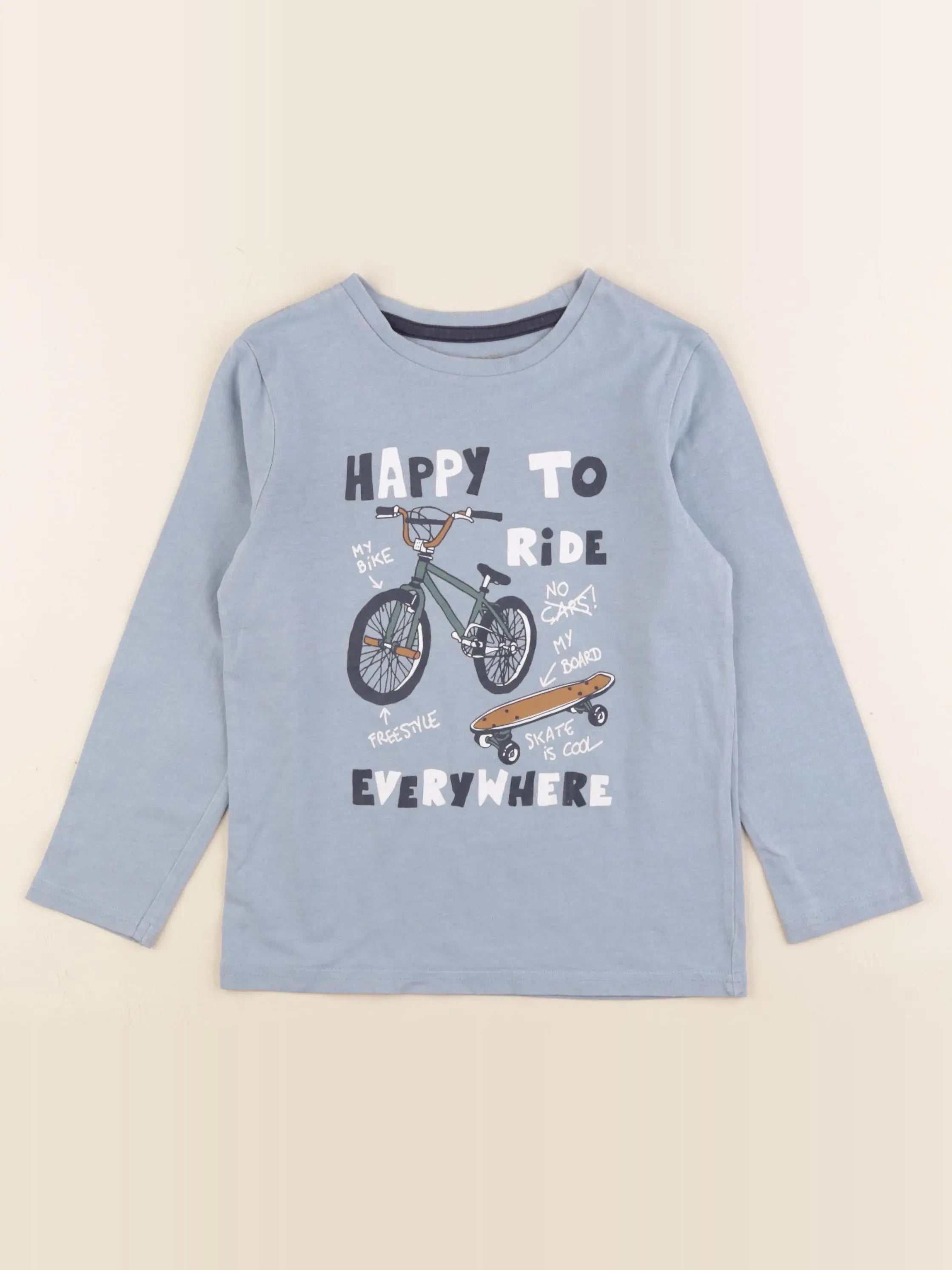Vertbaudet - tee-shirt bleu - 6 ans