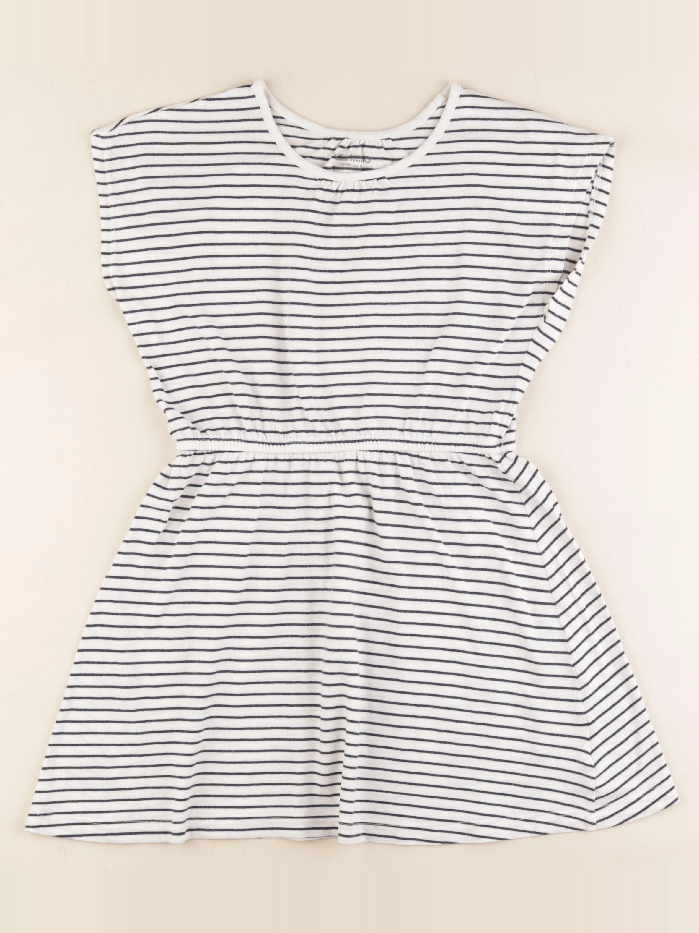 Monoprix - robe blanc, bleu - 10 ans