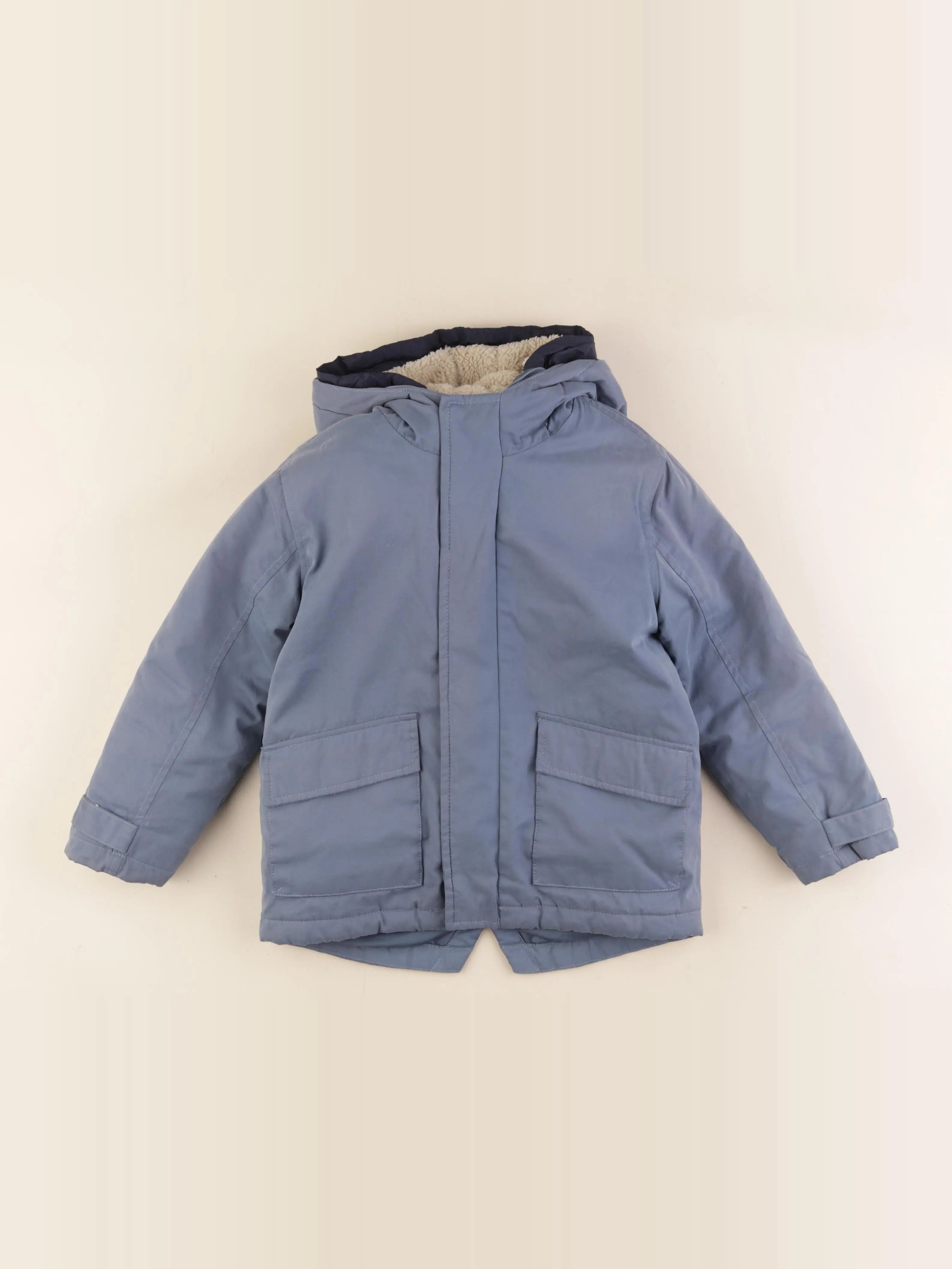 Vertbaudet - manteau doublure amovible bleu - 5 ans