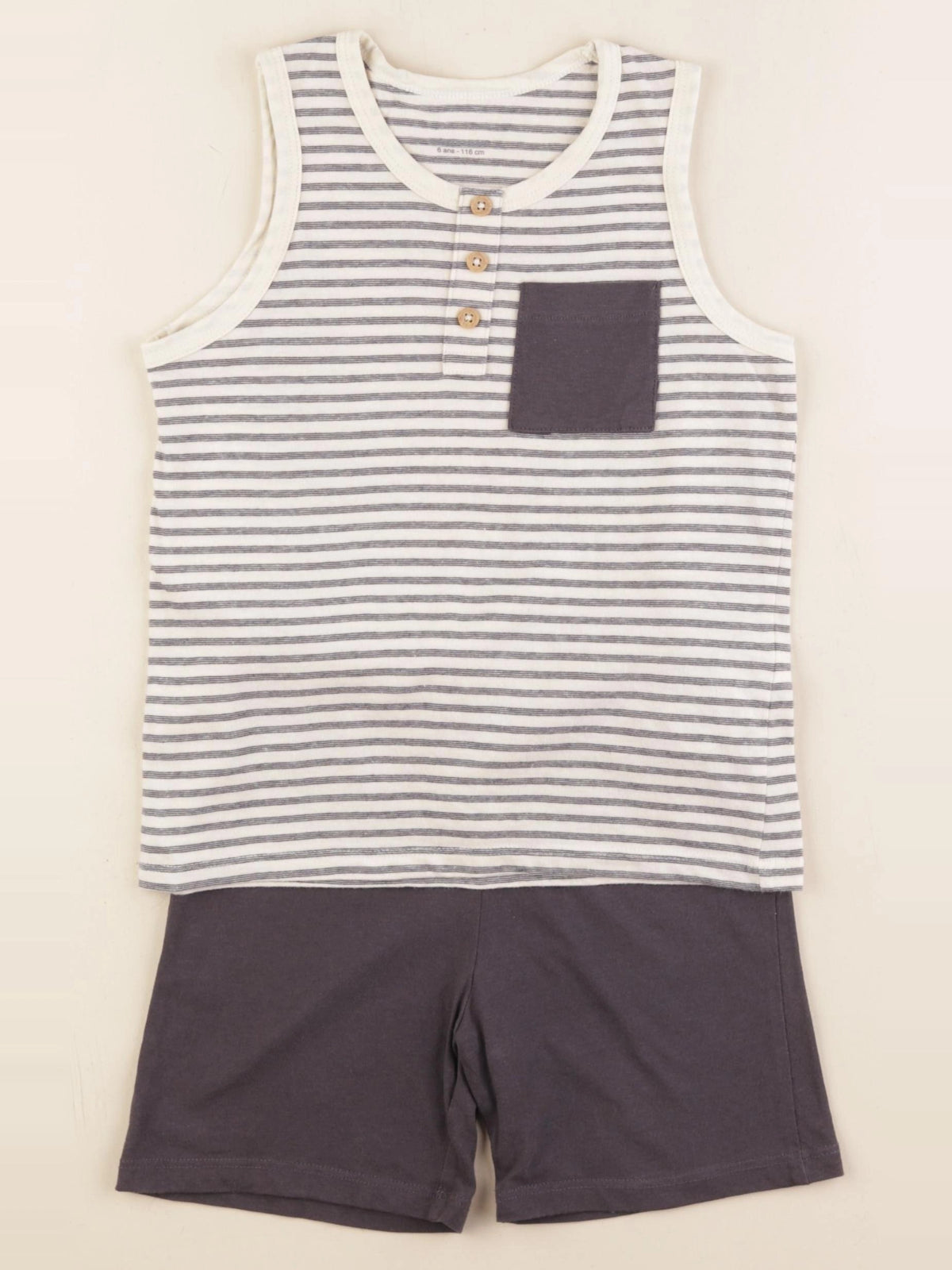 Vertbaudet - pyjama coton bleu - 6 ans