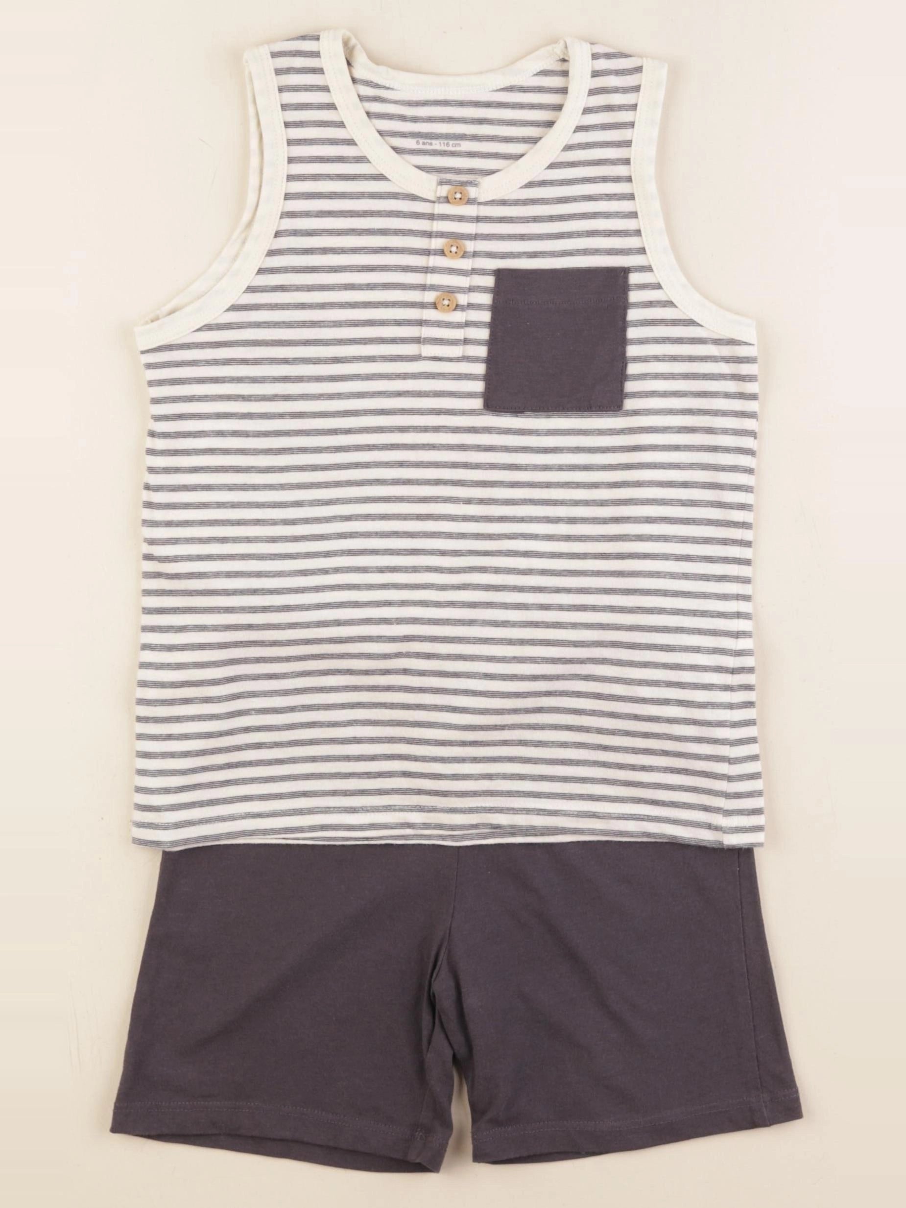 Vertbaudet - pyjama coton bleu - 6 ans