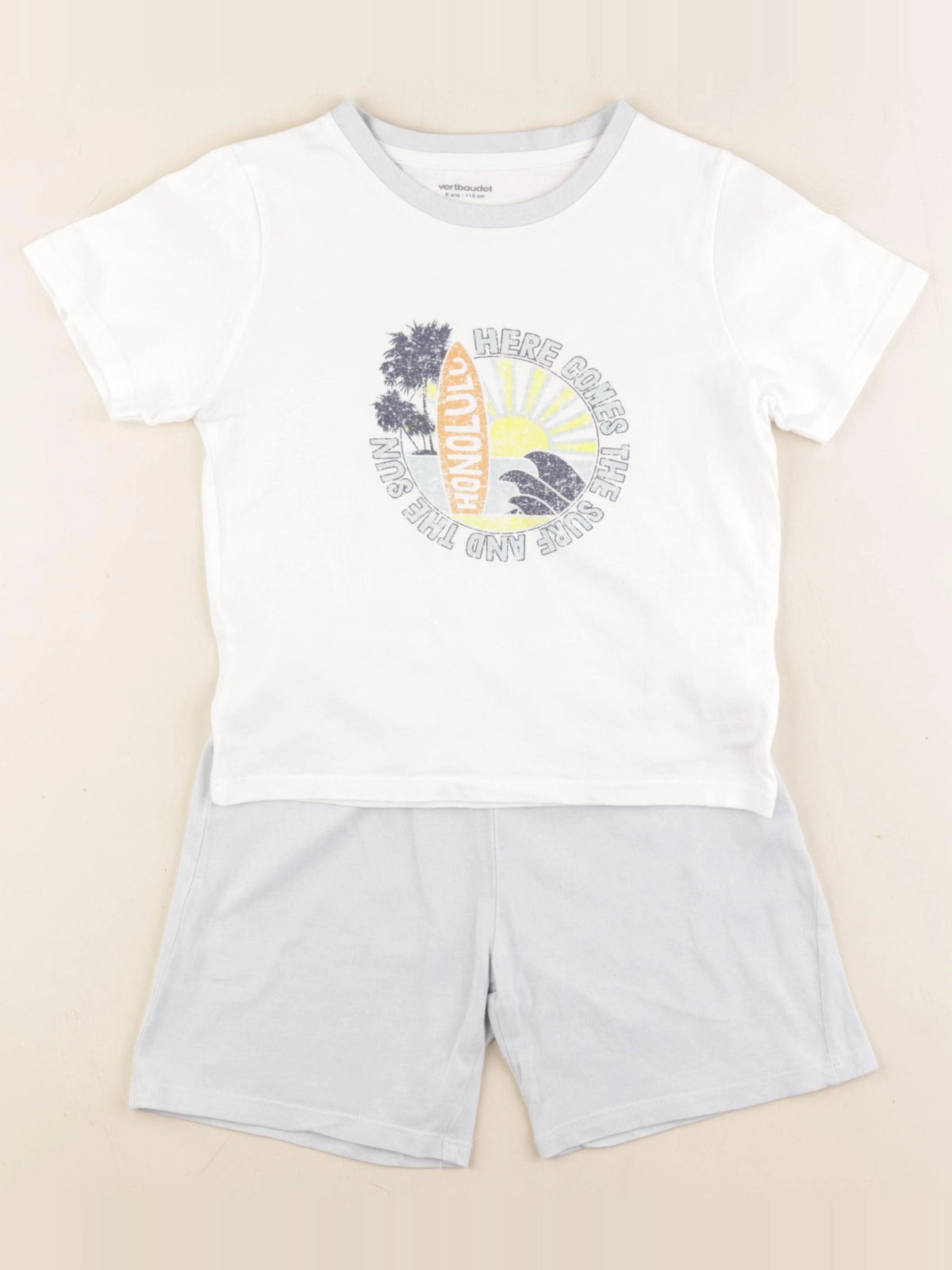 Vertbaudet - pyjama coton bleu - 6 ans