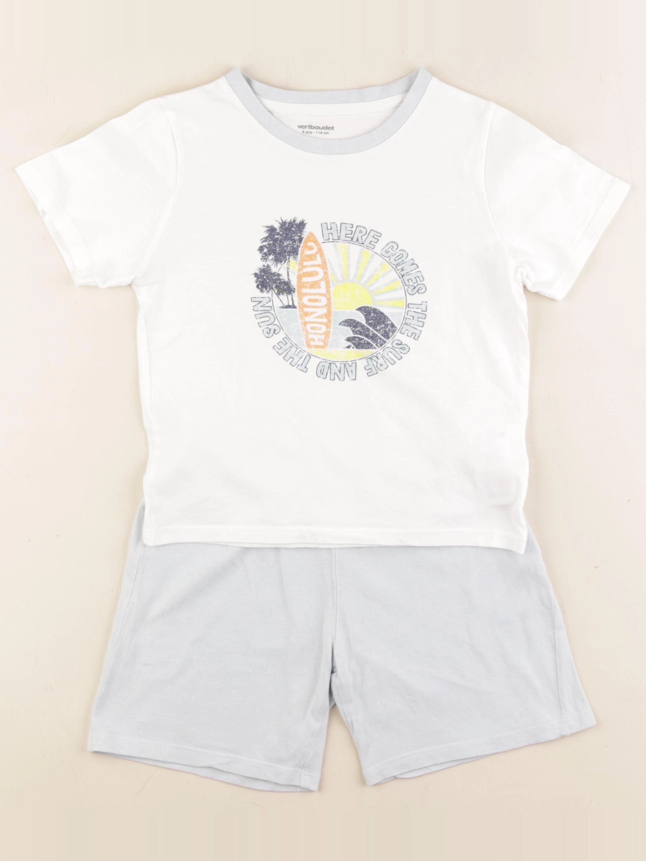 Vertbaudet - pyjama coton bleu - 6 ans
