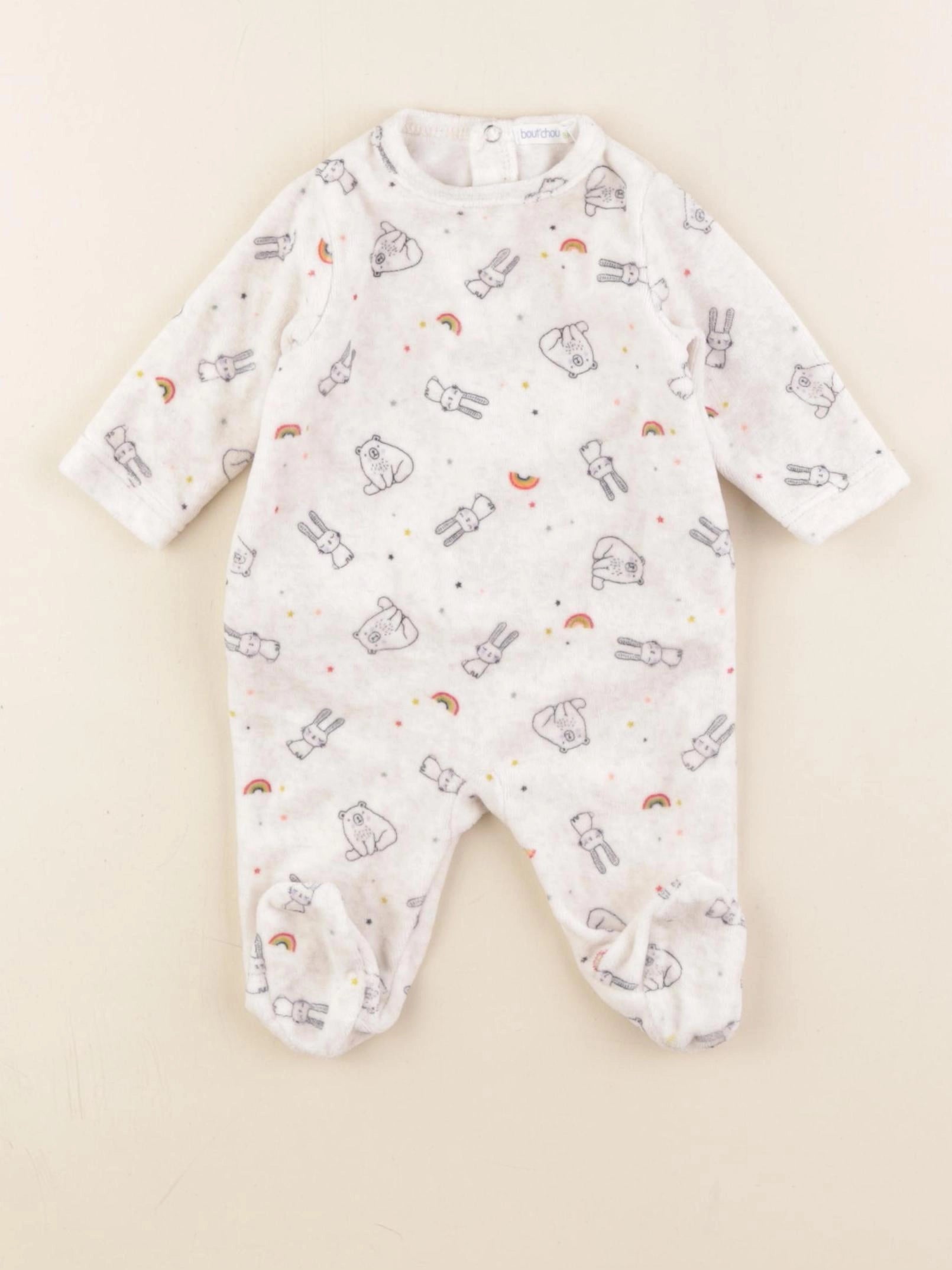 Boutchou - pyjama velours beige - 1 mois
