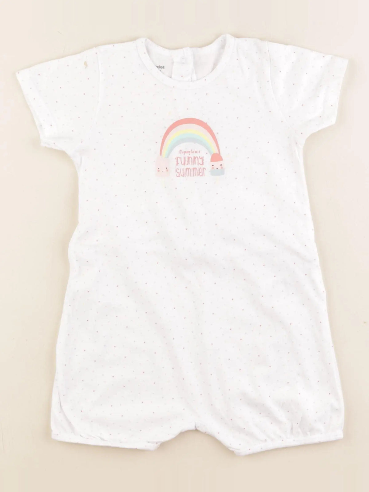 Vertbaudet - pyjama coton blanc - 24 mois