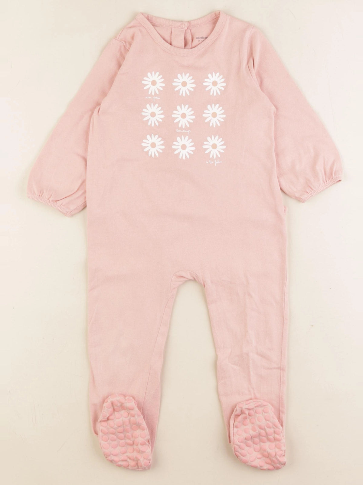 Vertbaudet - pyjama coton rose - 24 mois