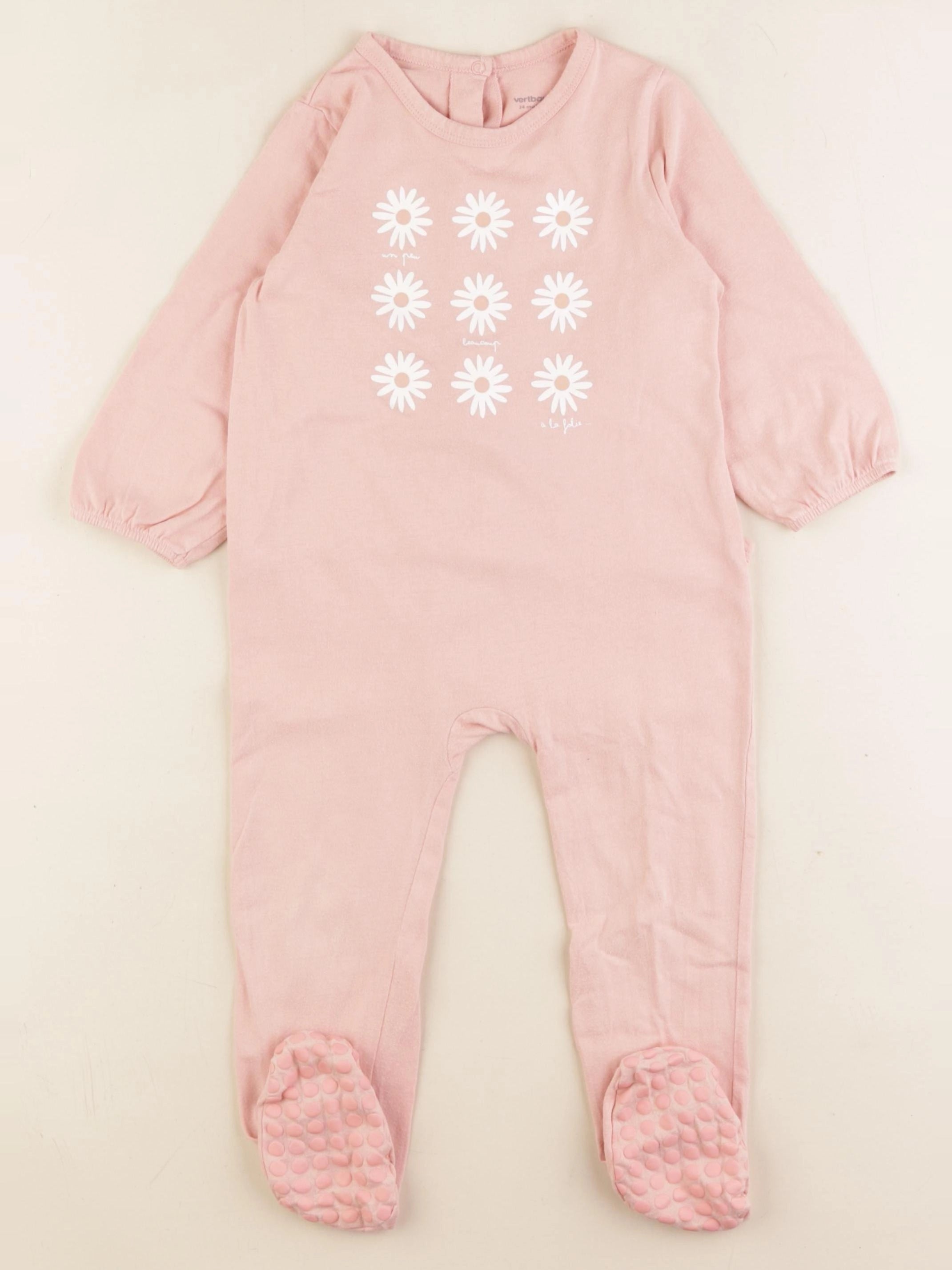 Vertbaudet - pyjama coton rose - 24 mois