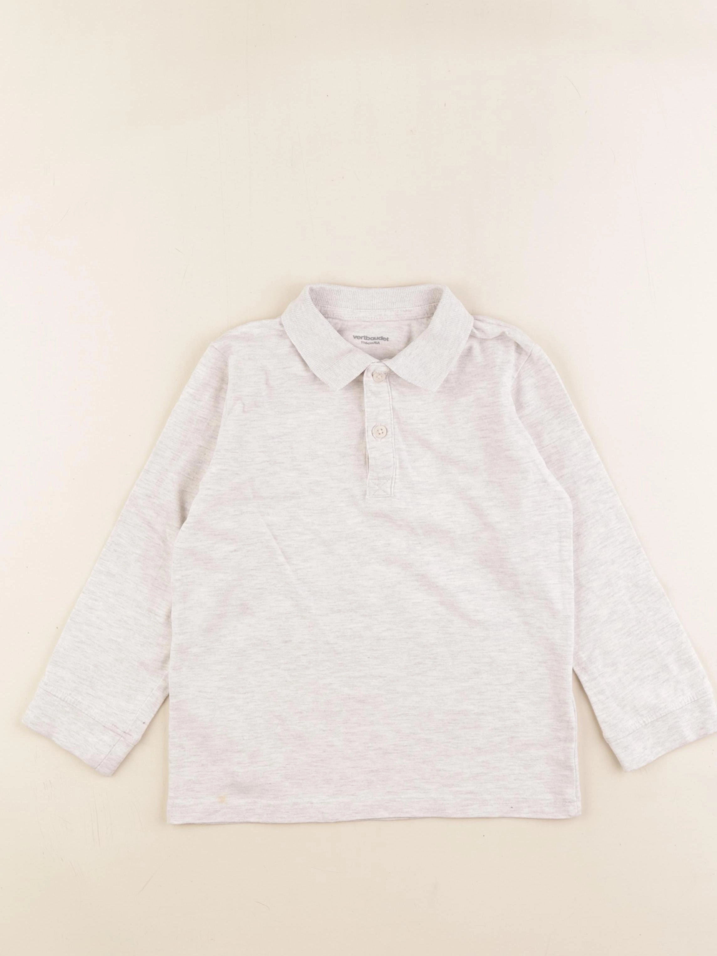 Vertbaudet - polo gris - 6 ans