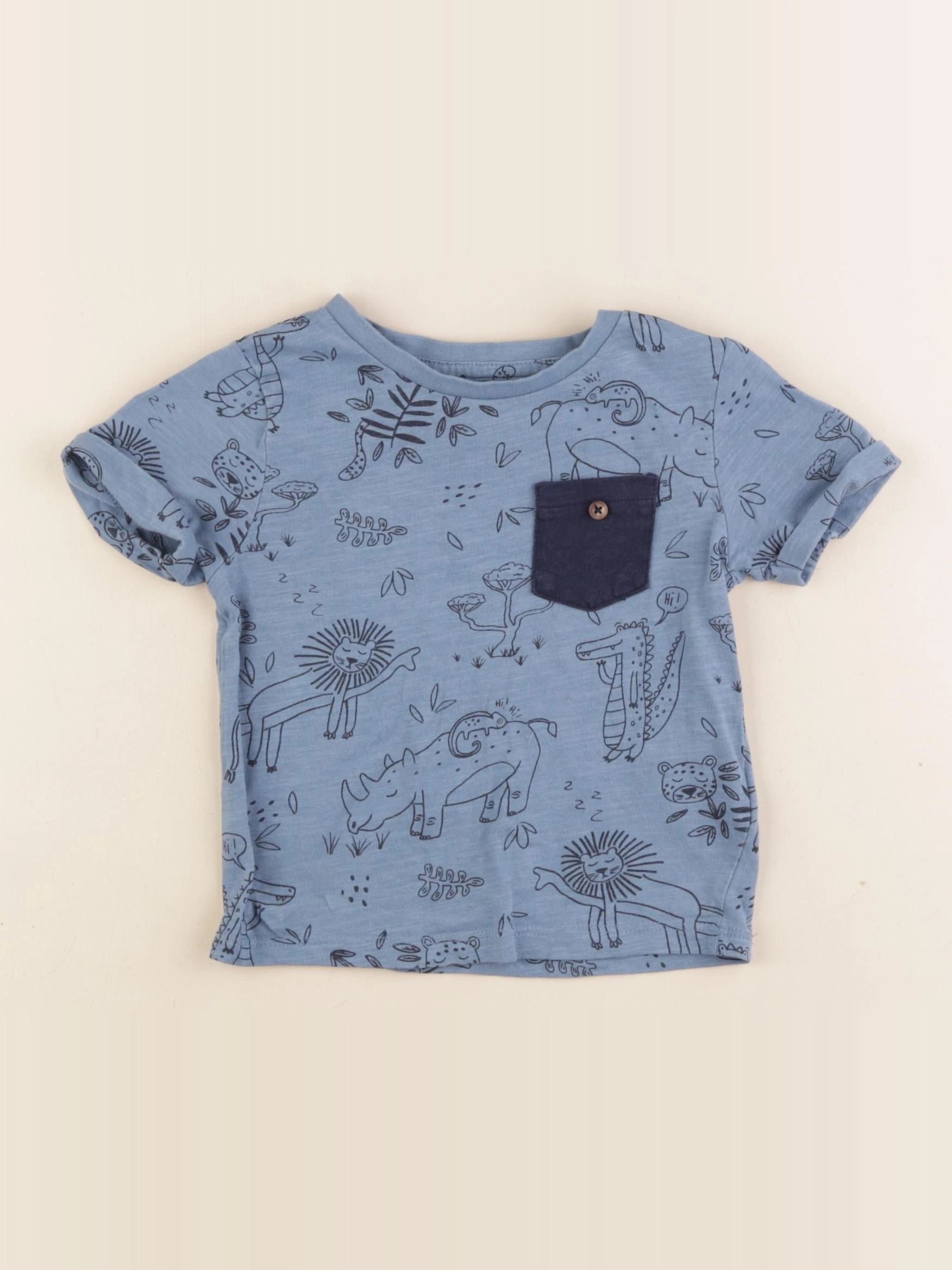 Vertbaudet - tee-shirt bleu - 24 mois