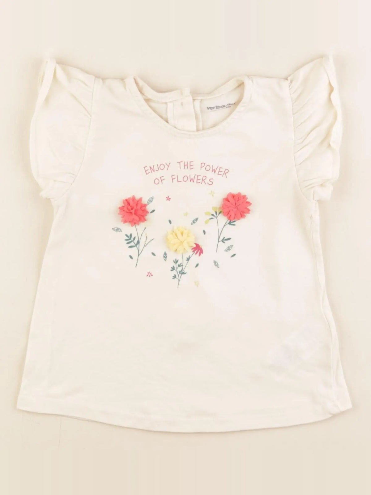 Vertbaudet - tee-shirt beige - 3 ans