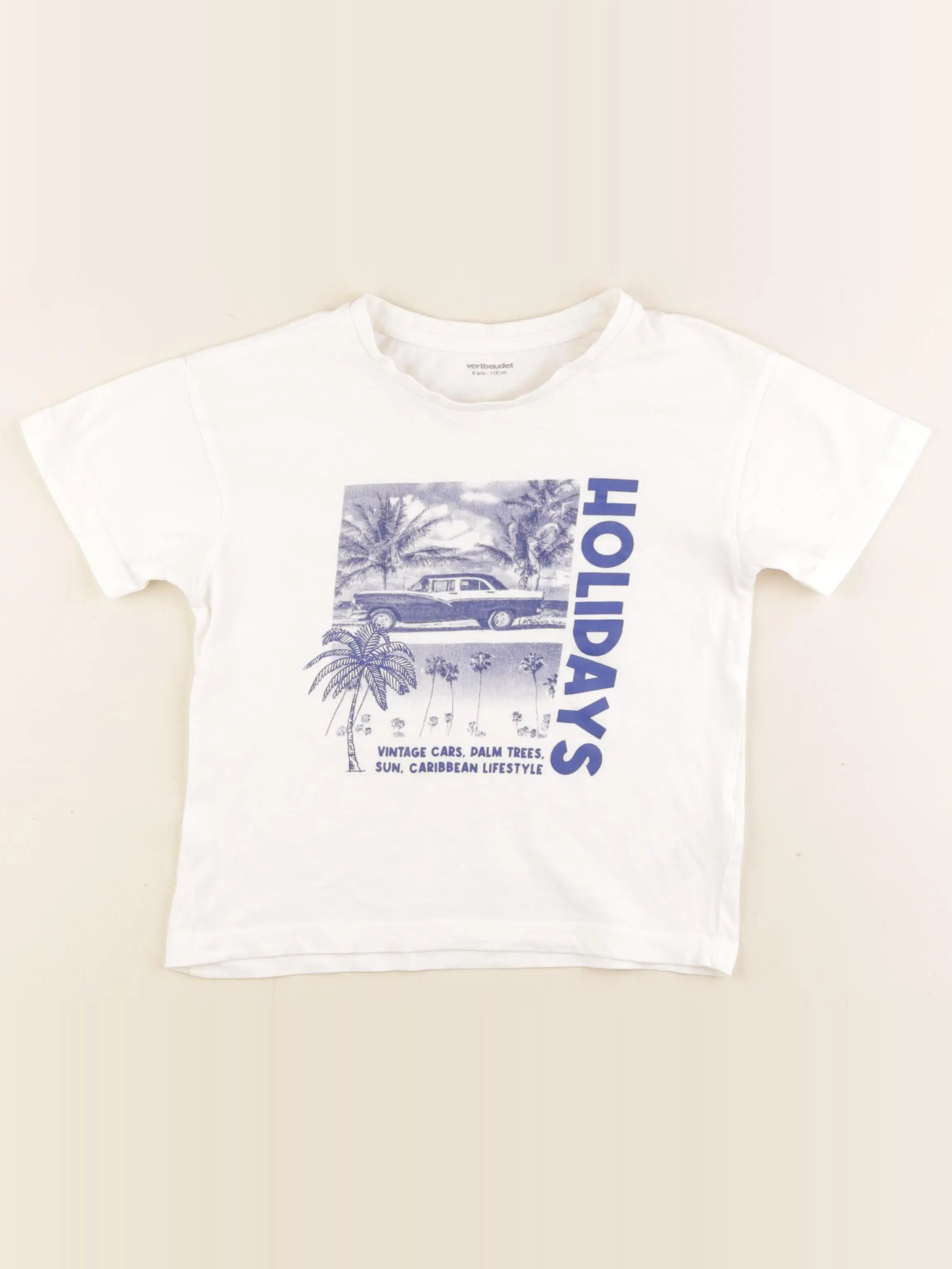 Vertbaudet - tee-shirt blanc - 6 ans