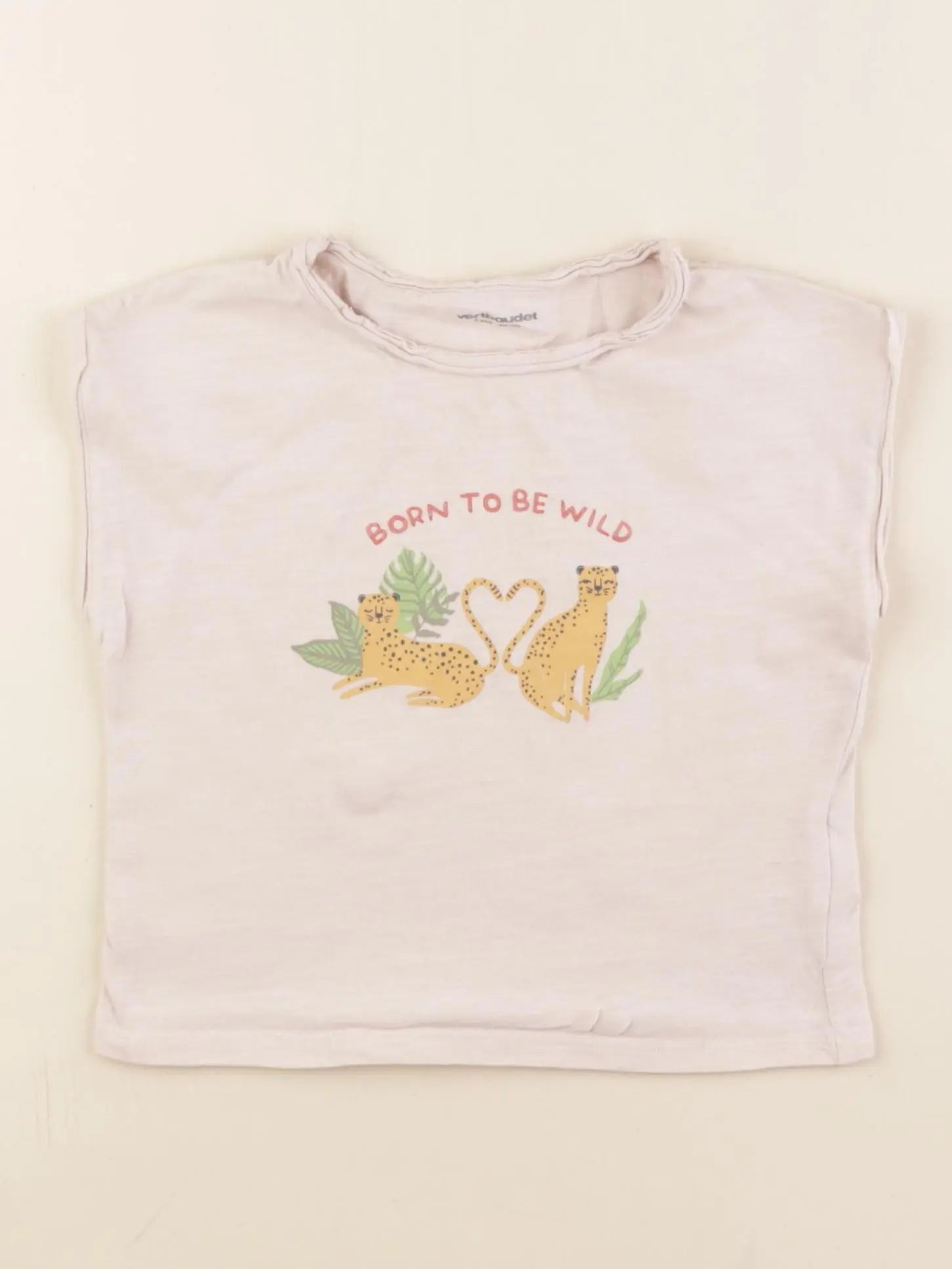 Vertbaudet - tee-shirt beige - 2 ans