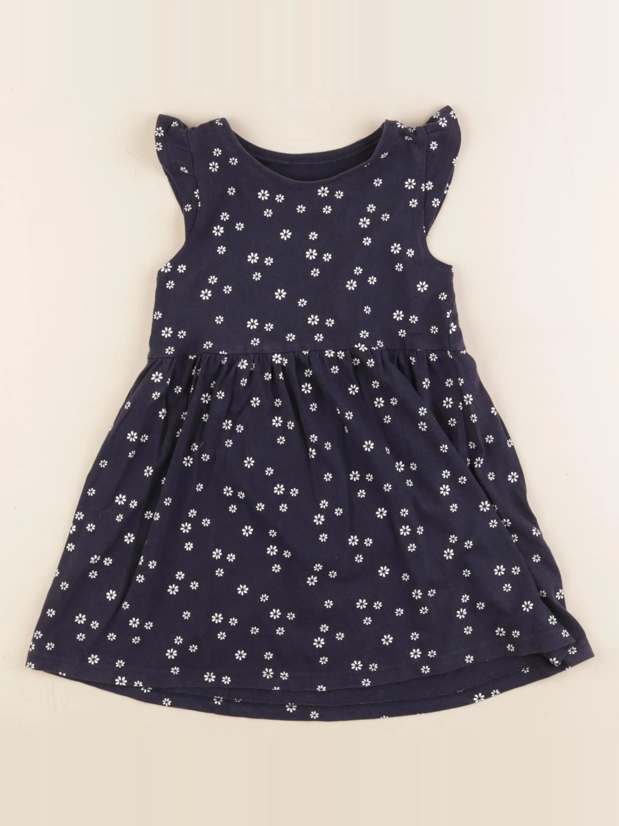 H&M - robe bleu - 2/4 ans