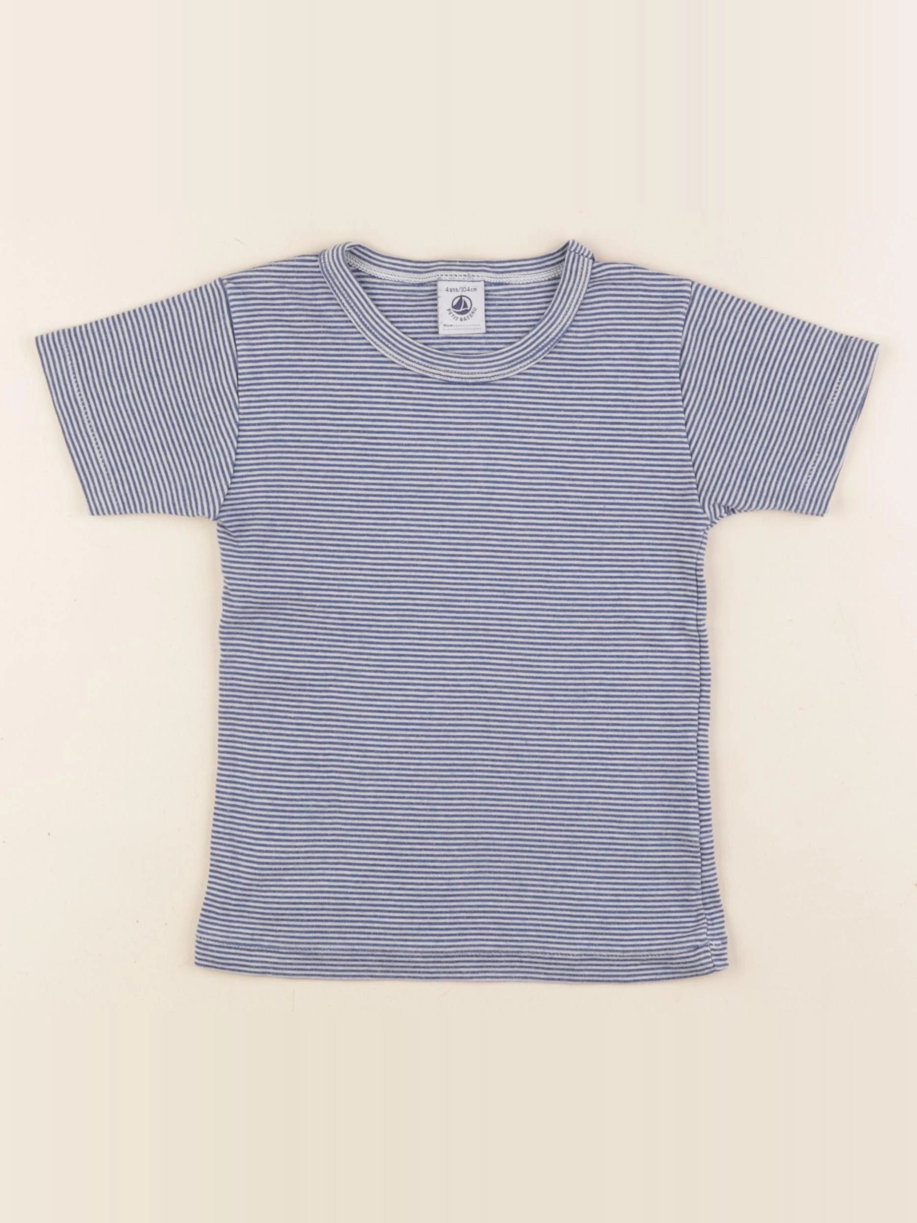 Petit Bateau - maillot de corps bleu - 4 ans