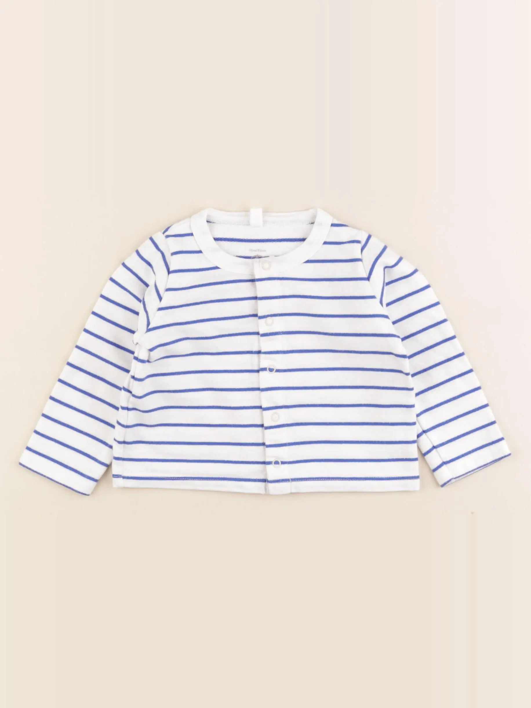 Petit Bateau - tee-shirt bleu, blanc - 12 mois