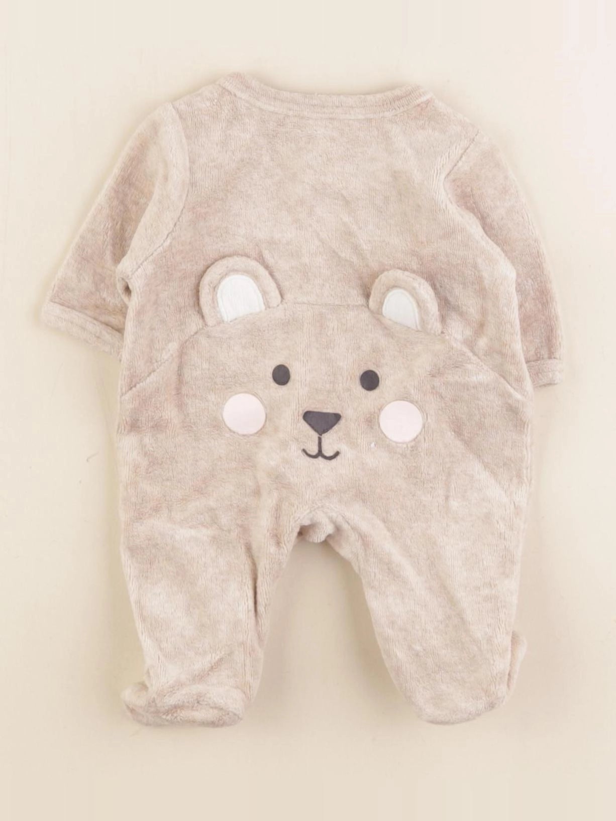 Vertbaudet - pyjama velours beige - Prématuré