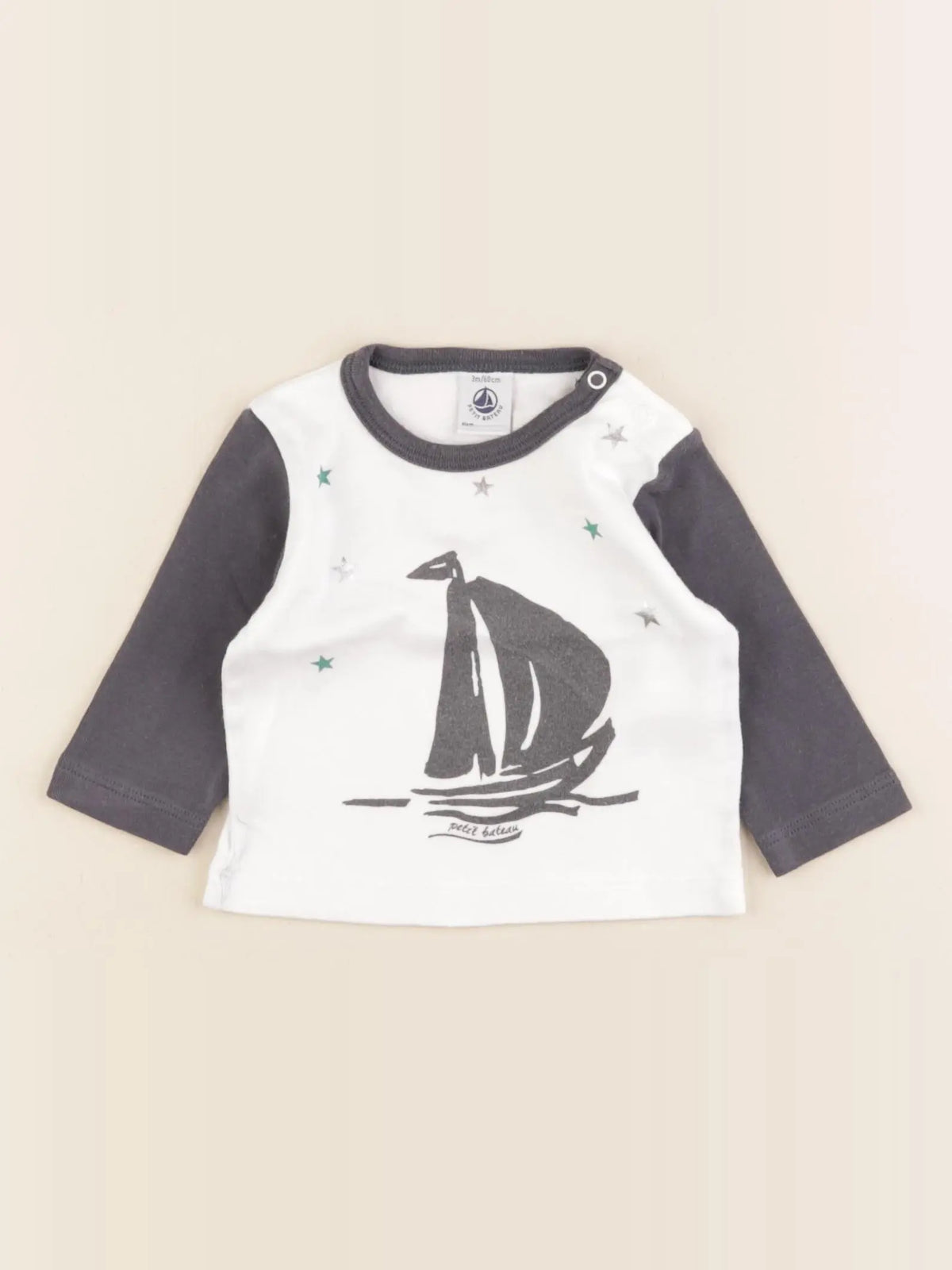 Petit Bateau - tee-shirt blanc - 3 mois