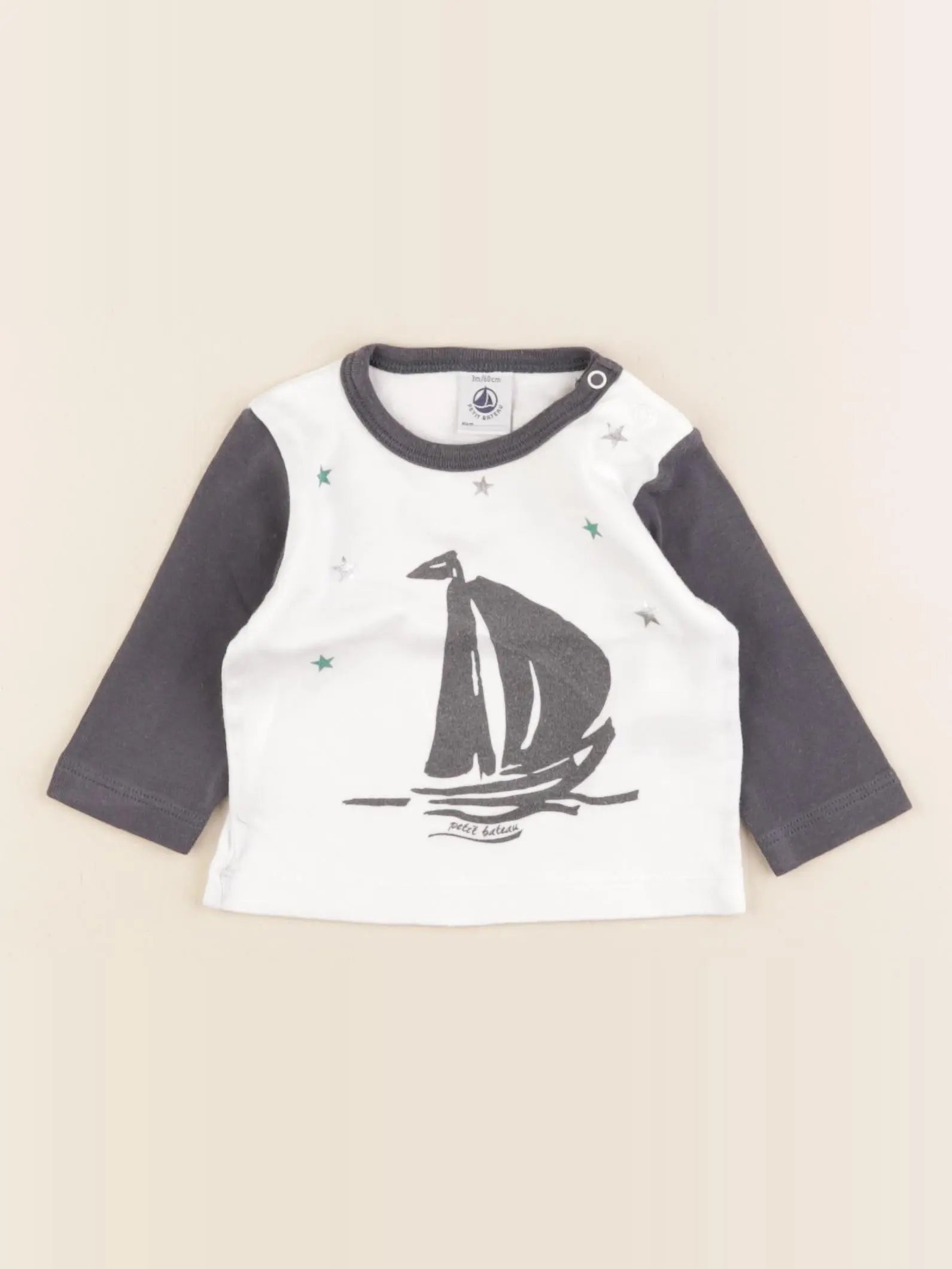 Petit Bateau - tee-shirt blanc - 3 mois