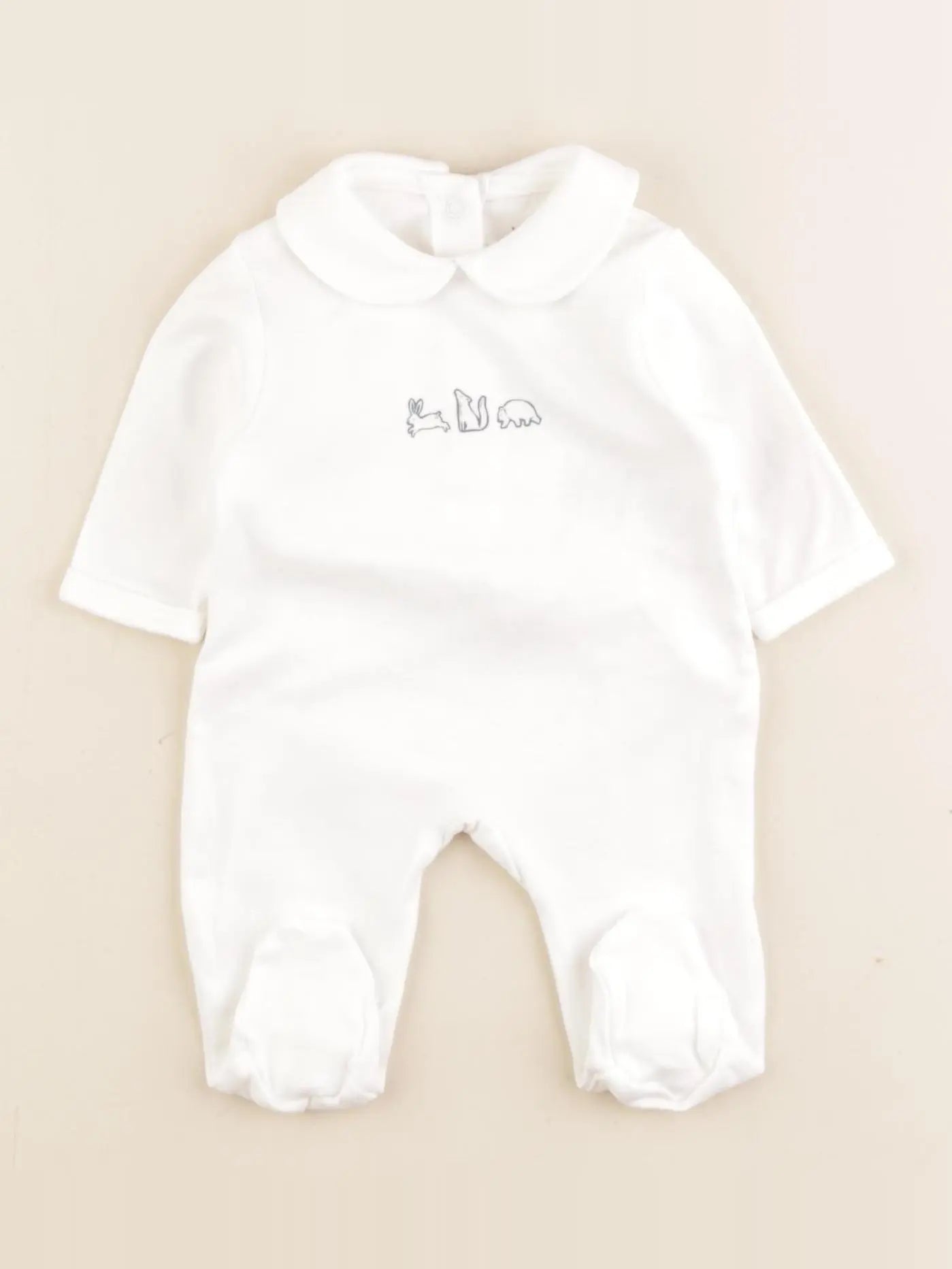 Vertbaudet - pyjama coton blanc - 0 mois