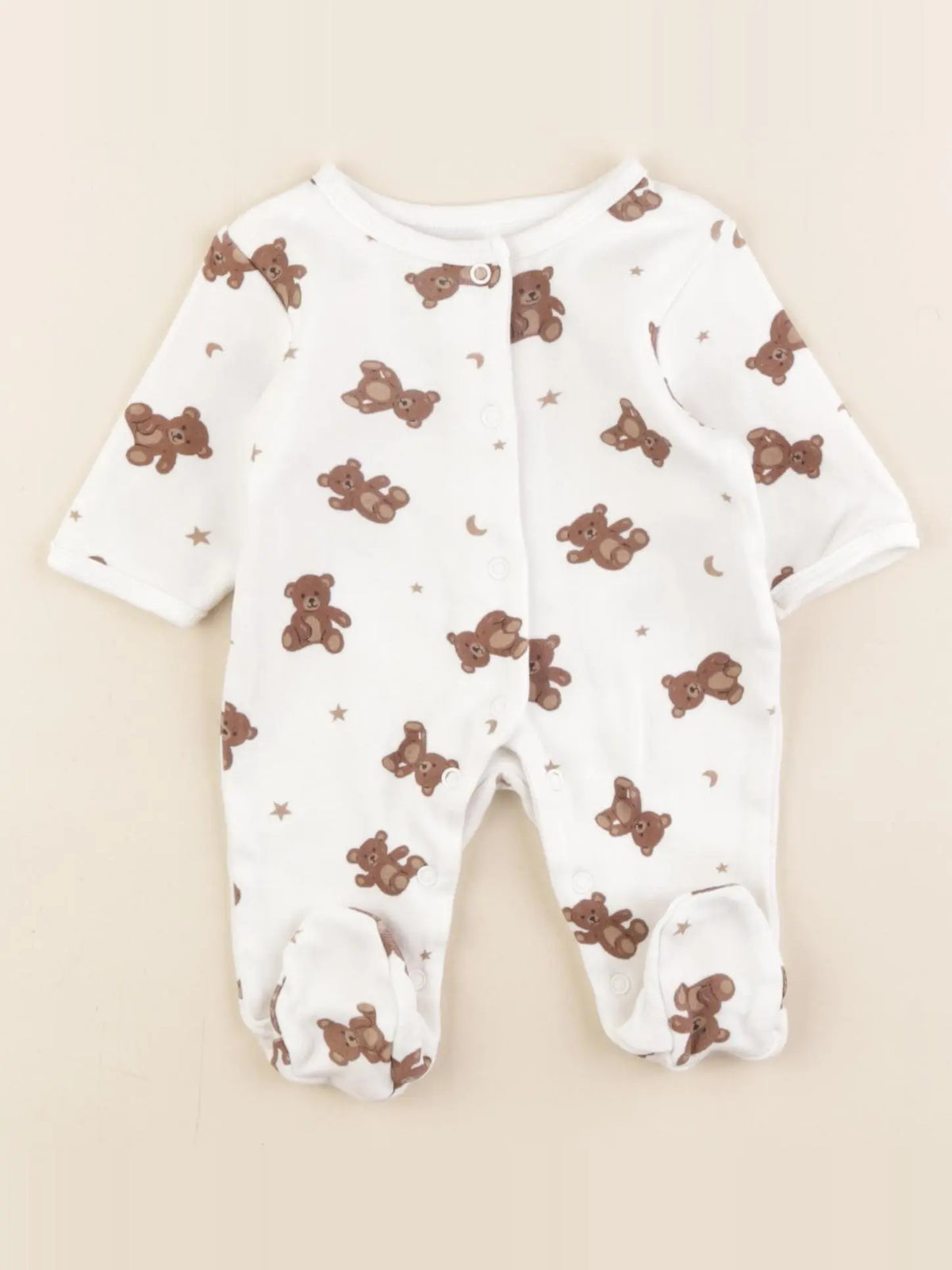 Vertbaudet - pyjama coton marron - 0 mois