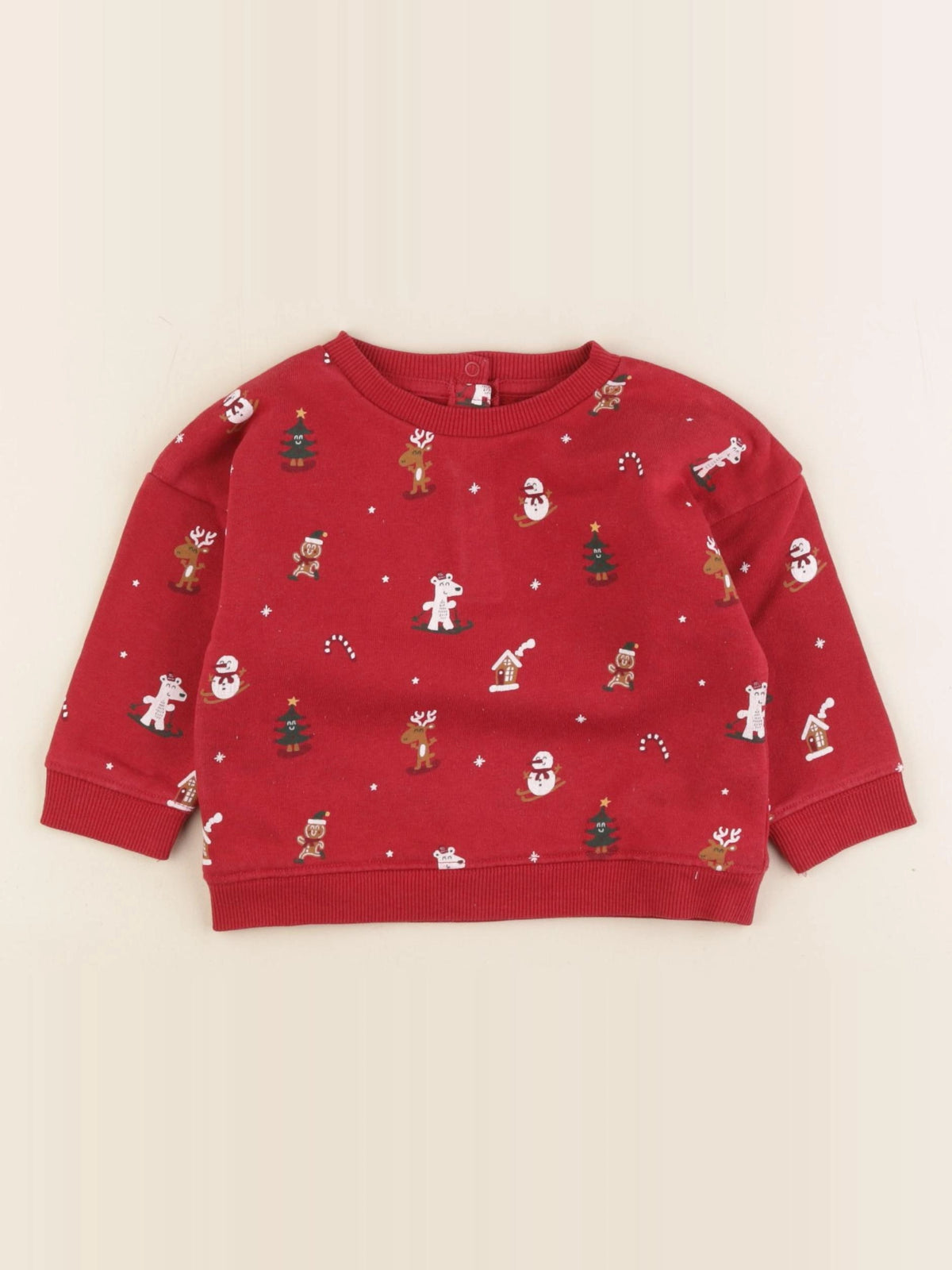 Vertbaudet - sweat rouge - 12 mois