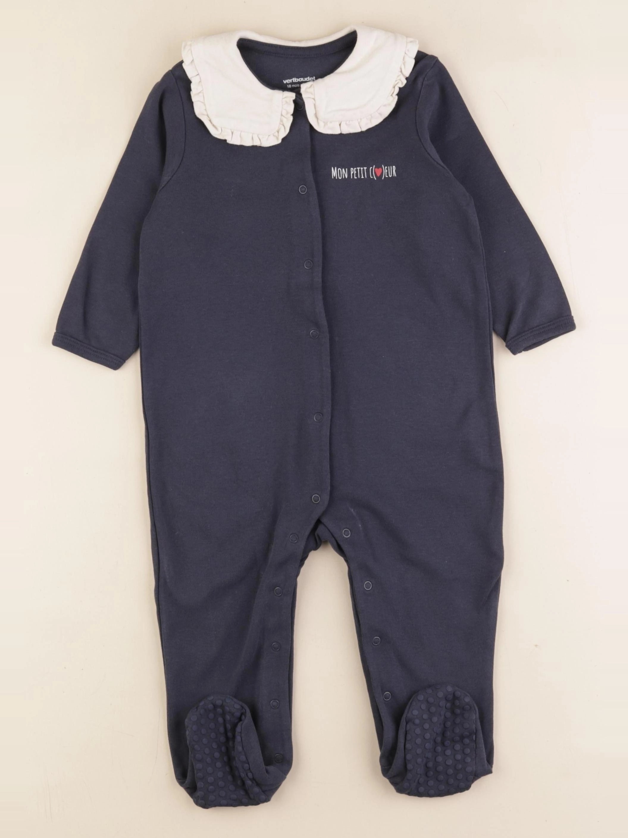 Vertbaudet - pyjama coton bleu - 18 mois