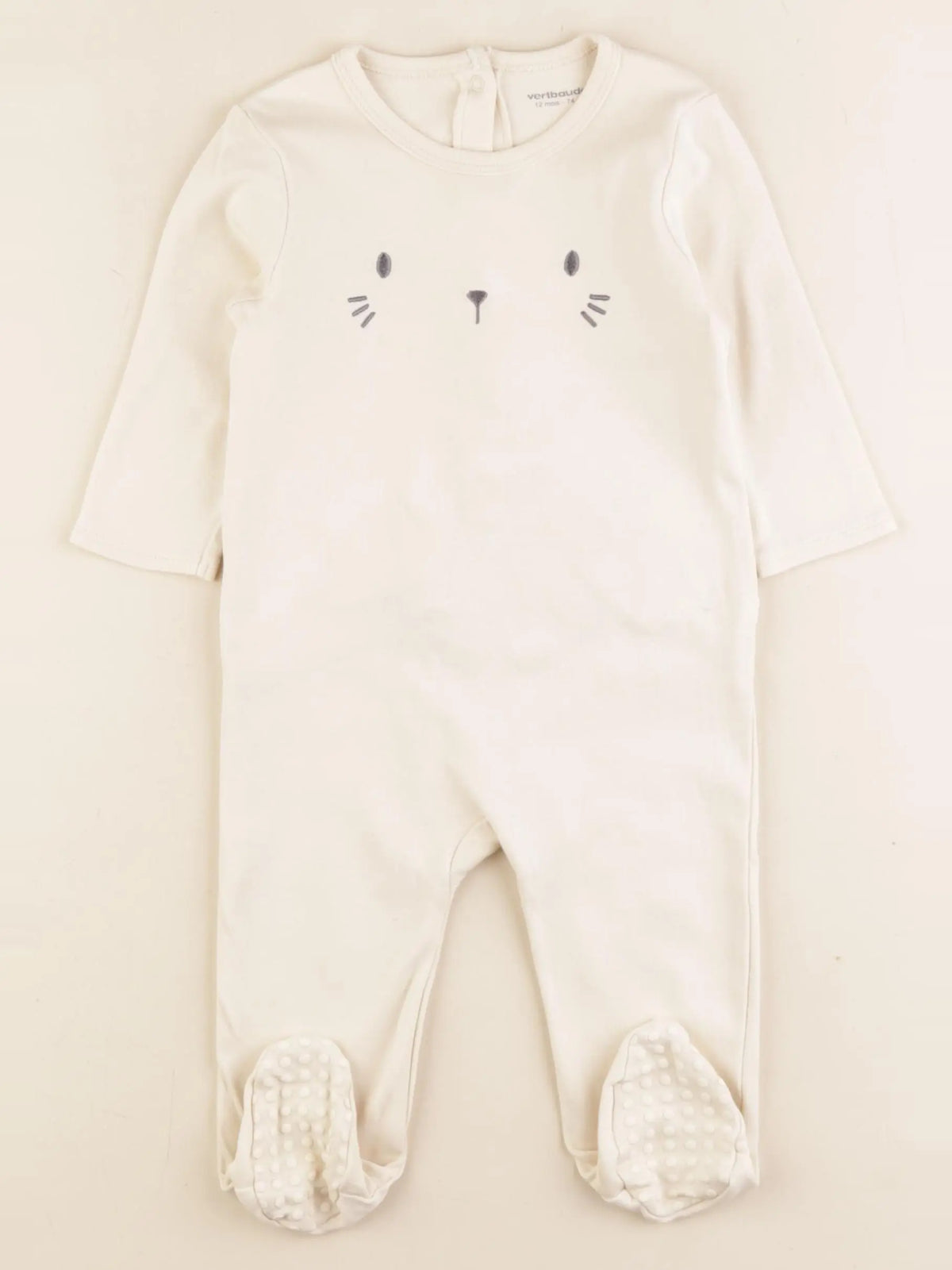 Vertbaudet - pyjama coton beige - 12 mois