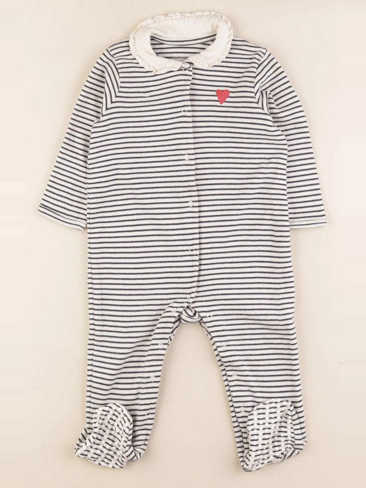 Vertbaudet - pyjama coton beige, bleu - 18 mois