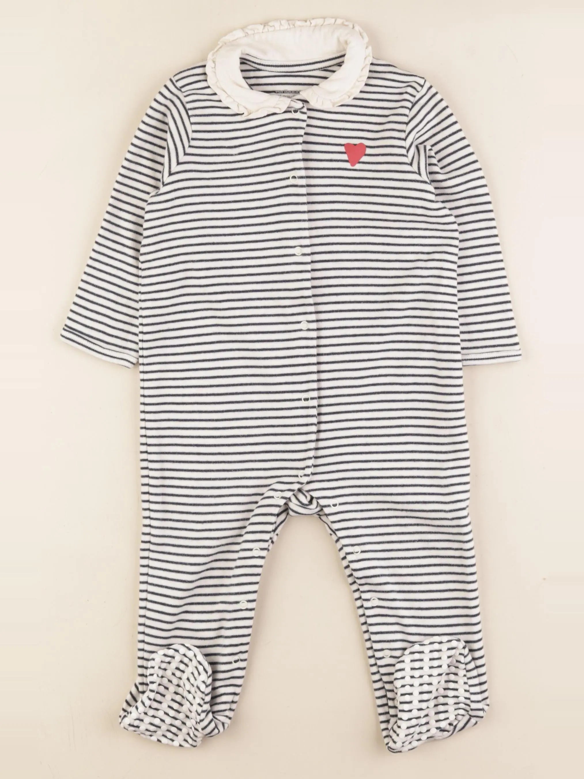 Vertbaudet - pyjama coton beige, bleu - 18 mois