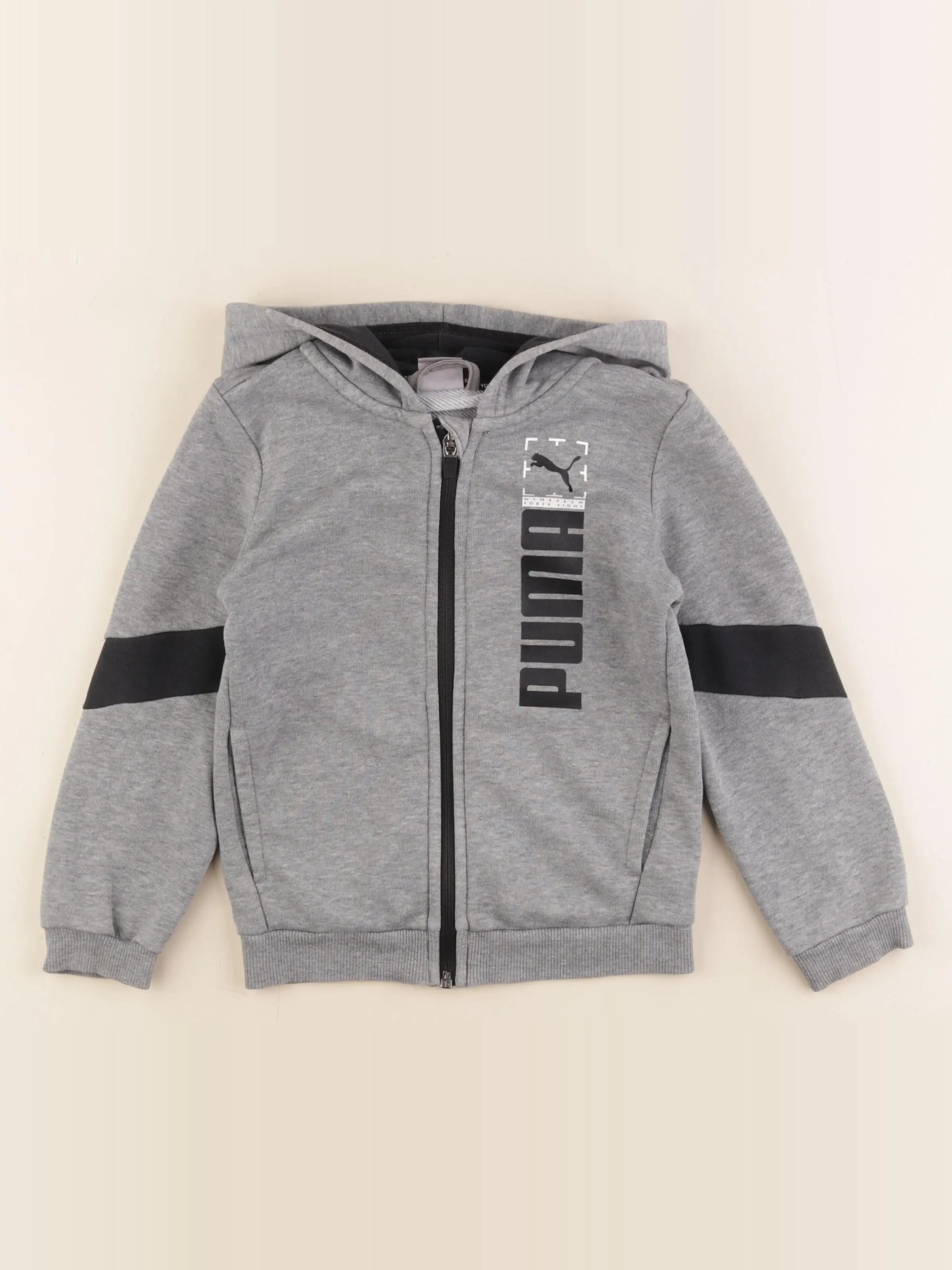 Puma - sweat gris, noir - 5/6 ans