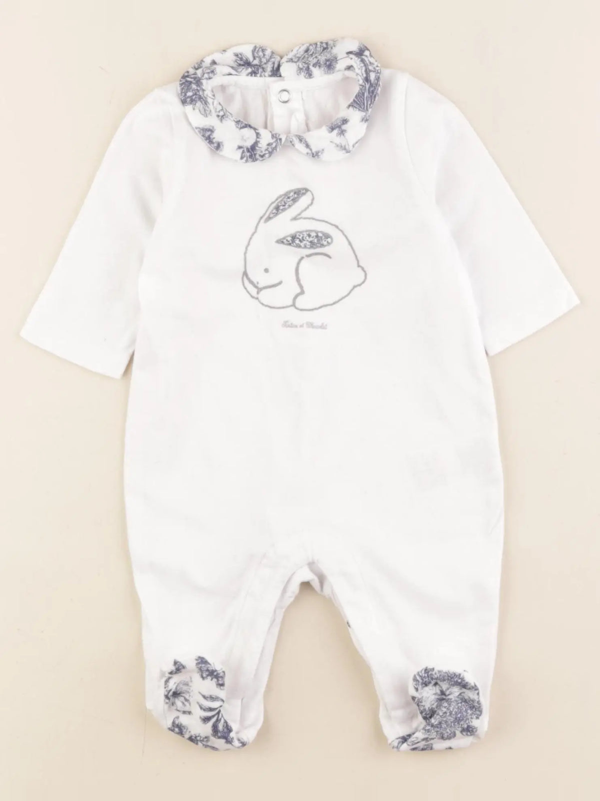 Tartine & Chocolat - pyjama coton blanc - 1 mois