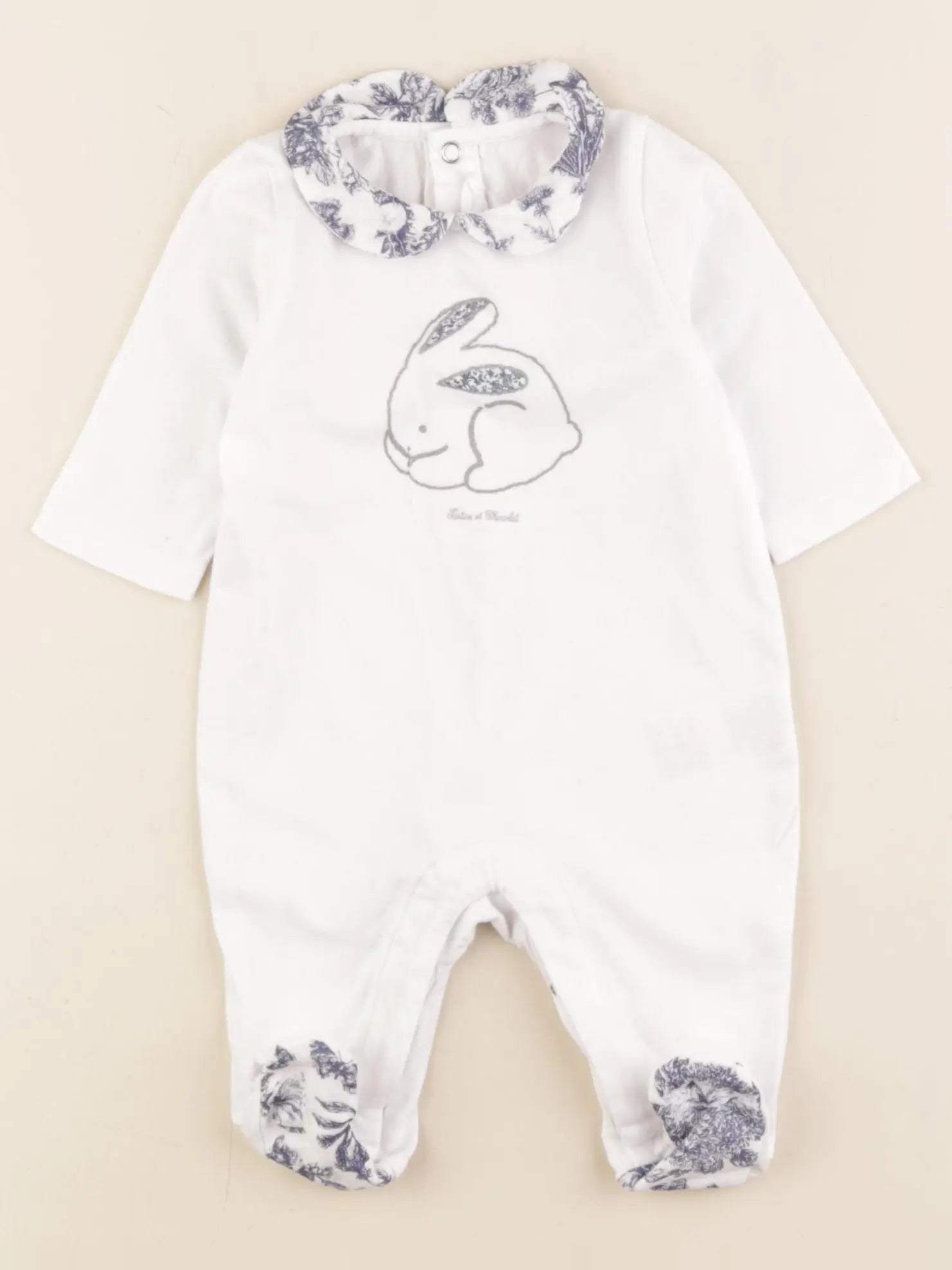 Tartine & Chocolat - pyjama coton blanc - 1 mois