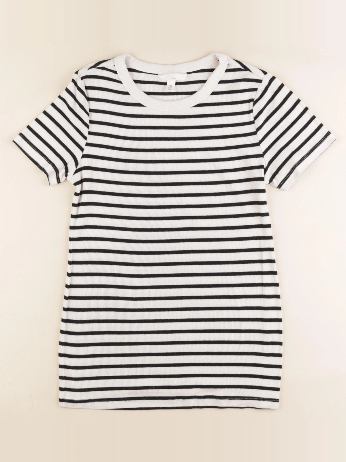 H&M - tee-shirt grossesse beige, noir - m