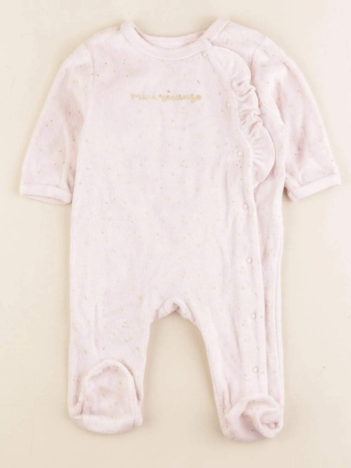 Vertbaudet - pyjama velours rose - 3 mois