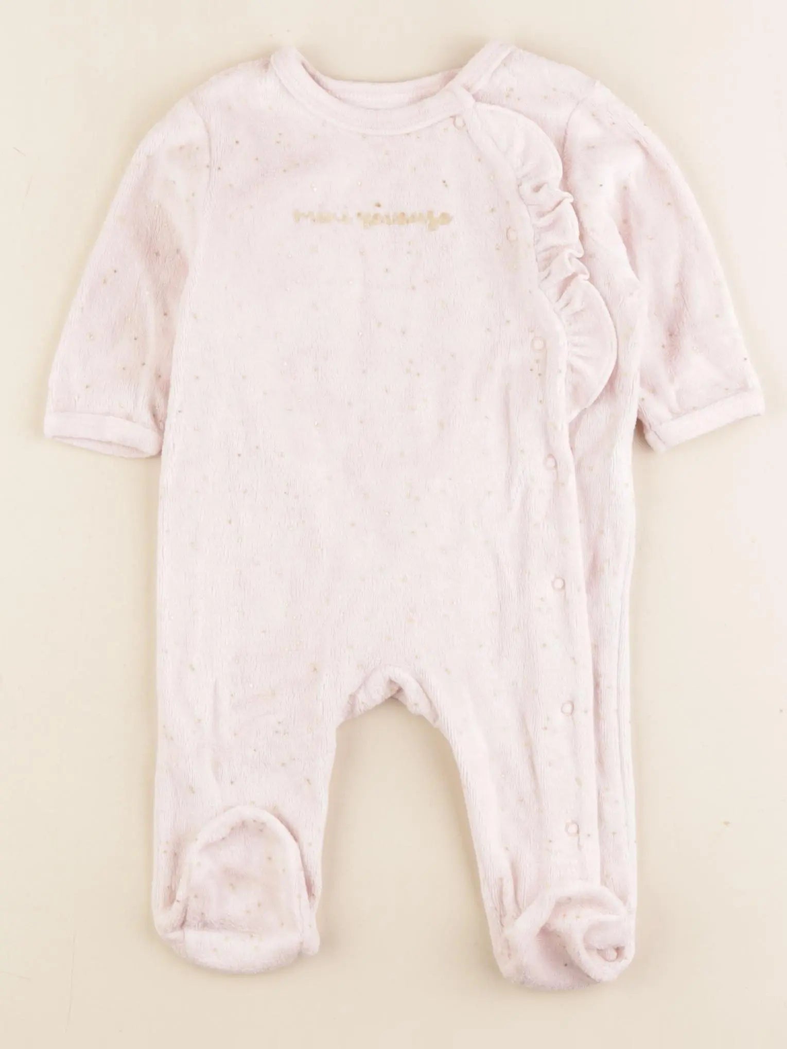 Vertbaudet - pyjama velours rose - 3 mois