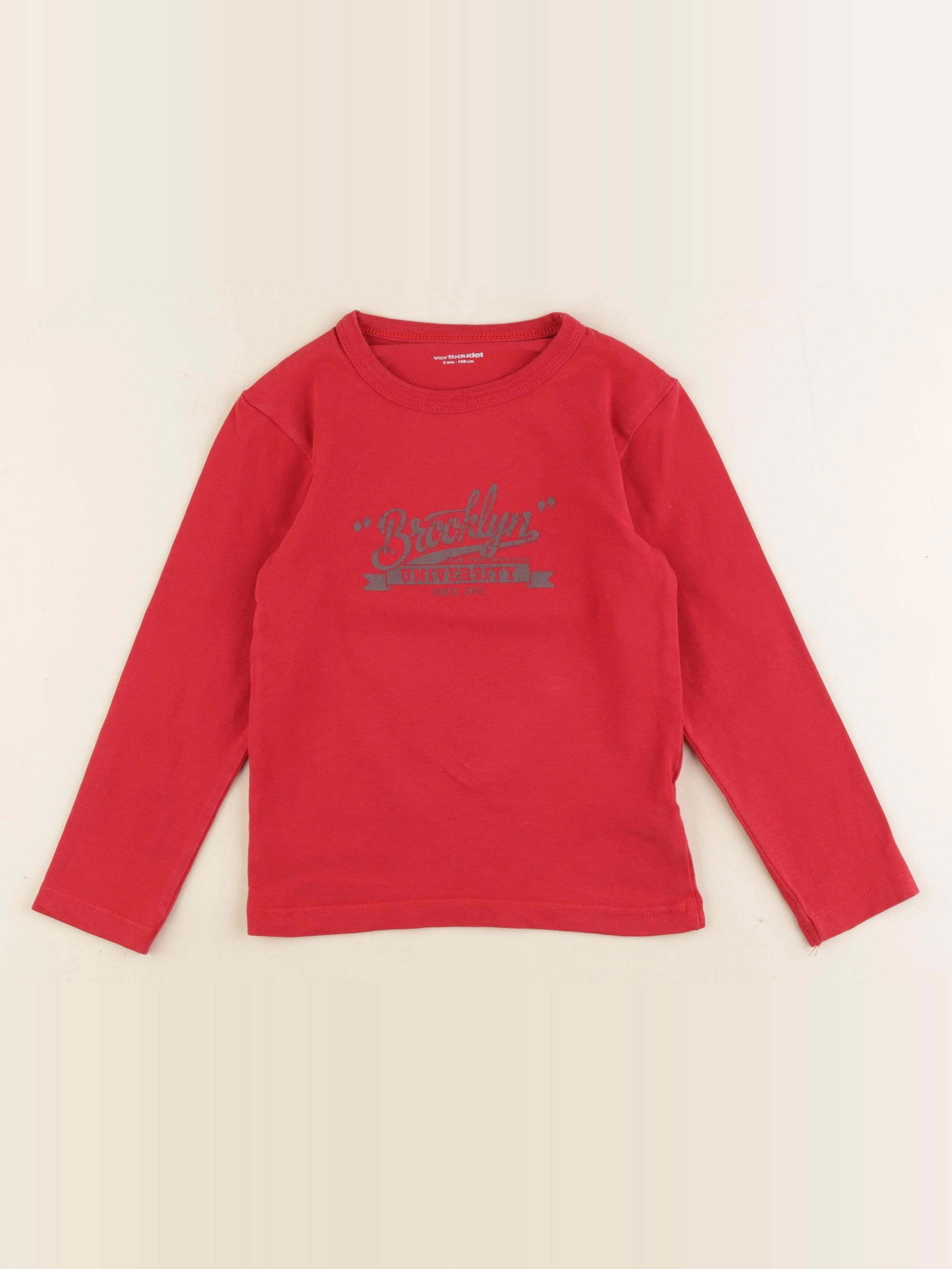 Vertbaudet - tee-shirt rouge - 5 ans