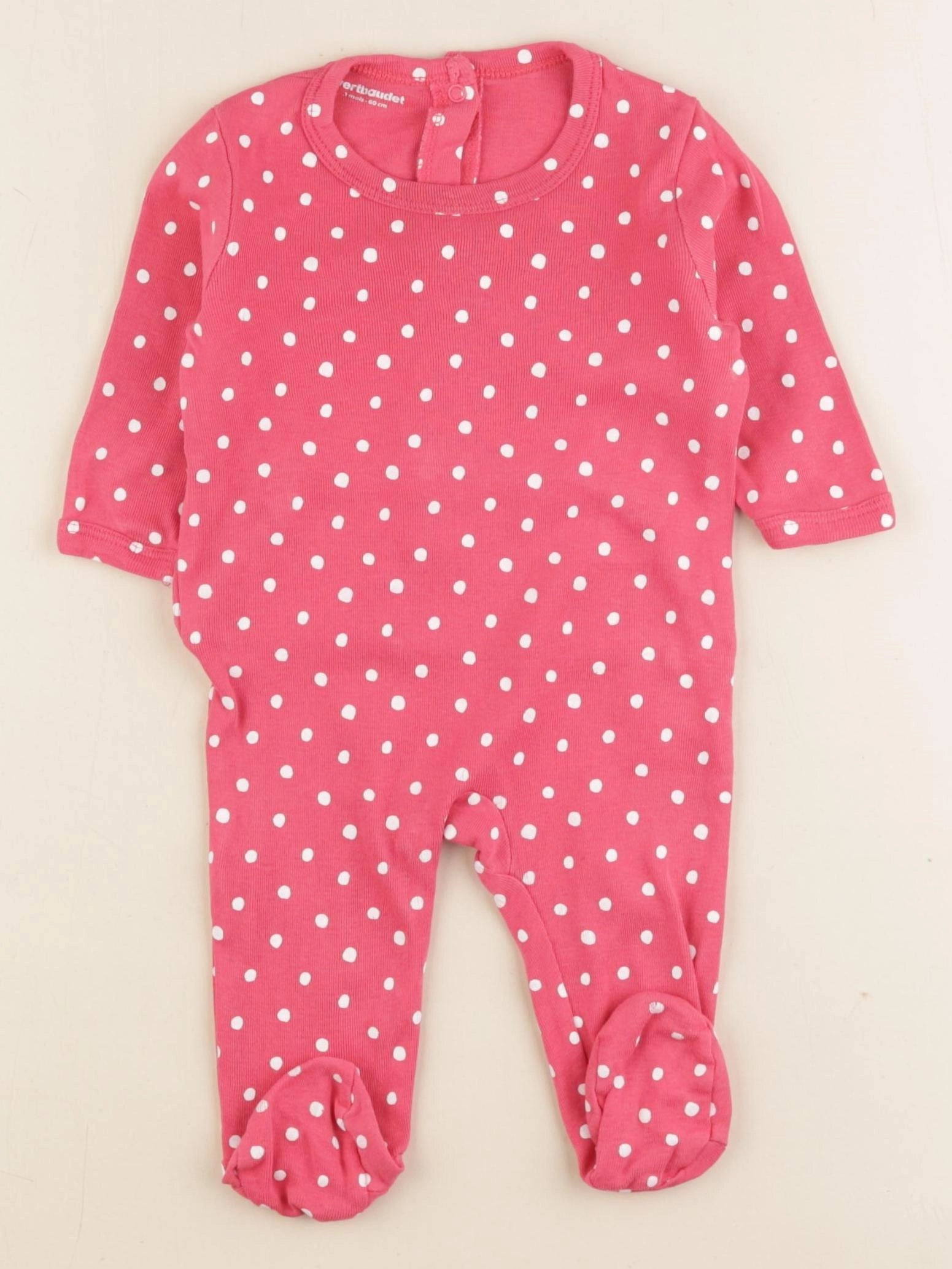 Vertbaudet - pyjama coton rose - 3 mois