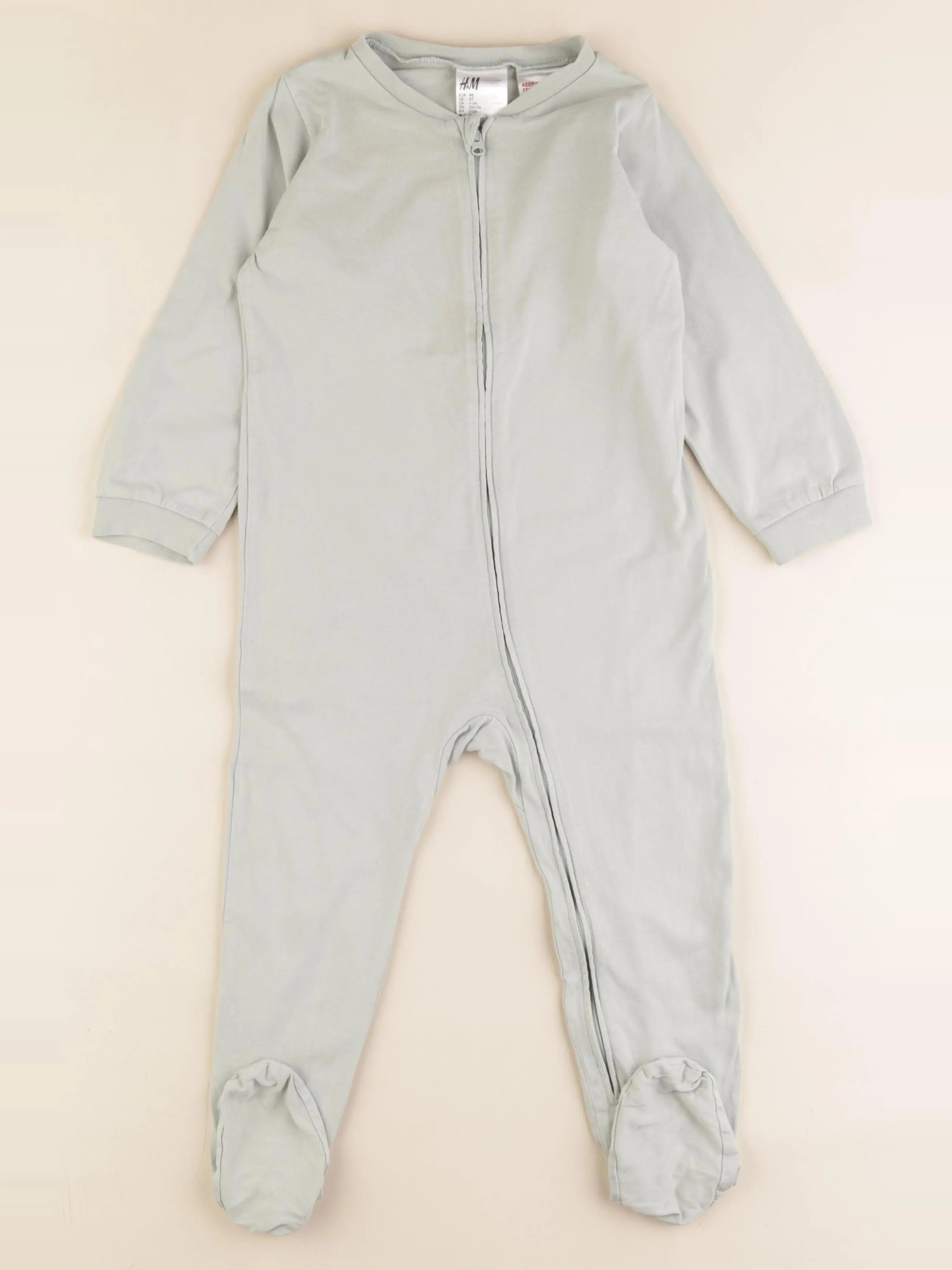 H&M - pyjama coton vert - 2/3 ans