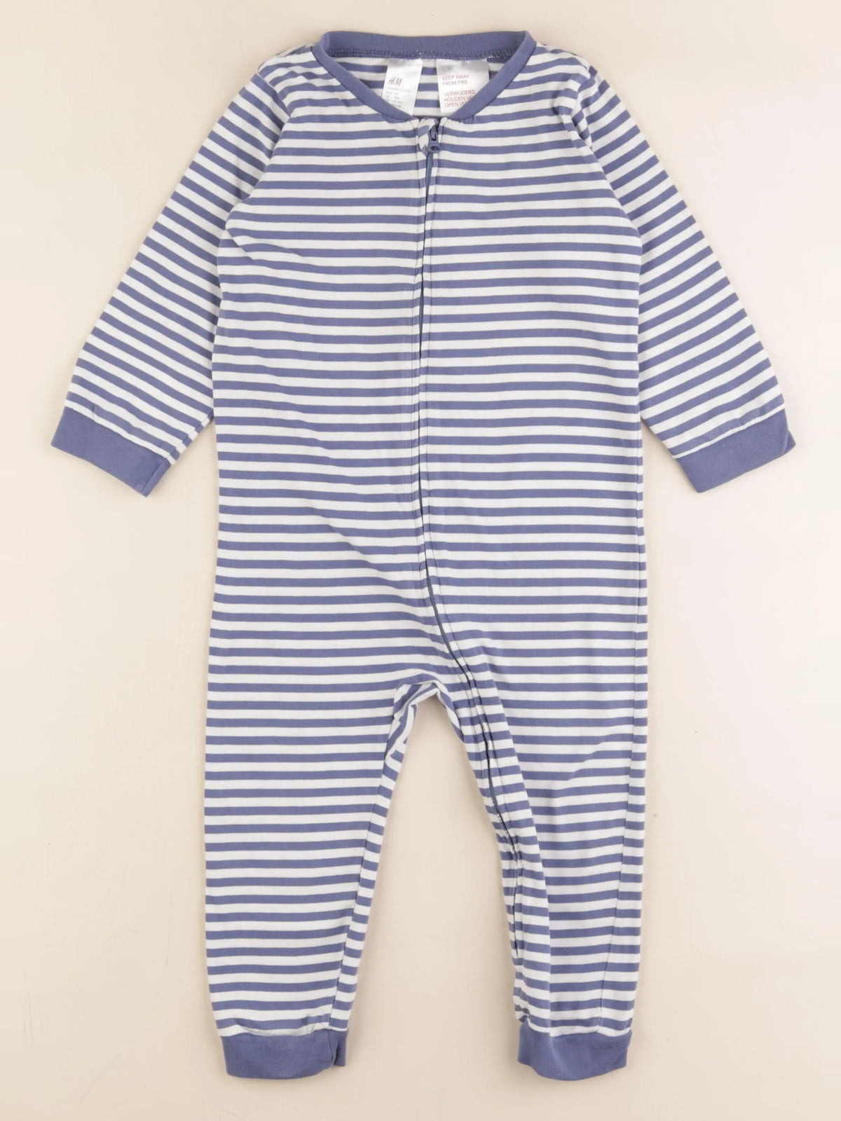 H&M - pyjama coton bleu - 12/18 mois