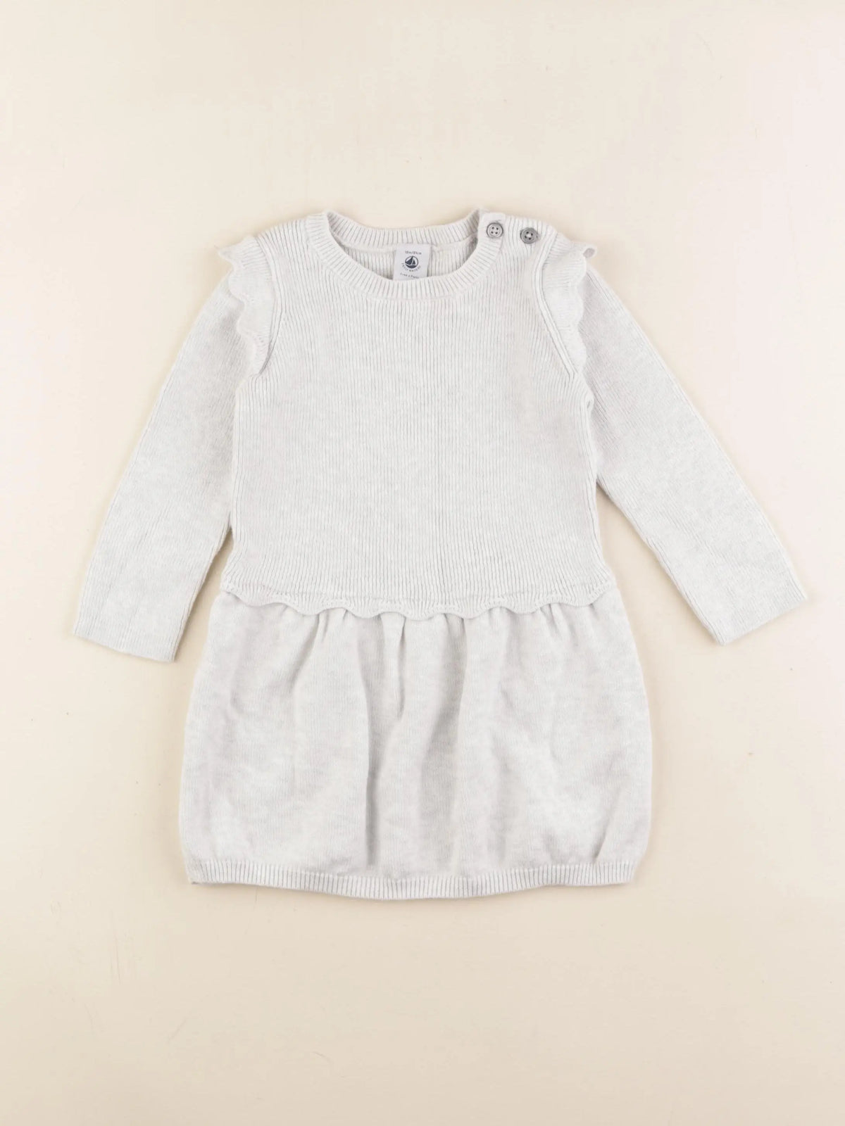 Petit Bateau - robe beige - 18 mois