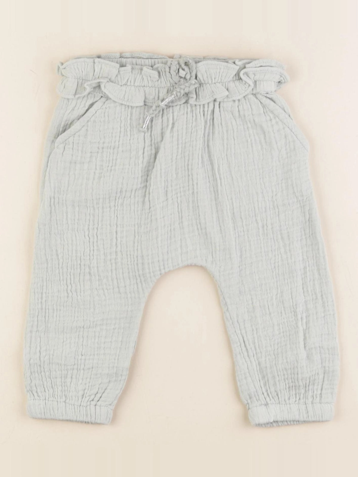 Vertbaudet - pantalon vert - 12 mois