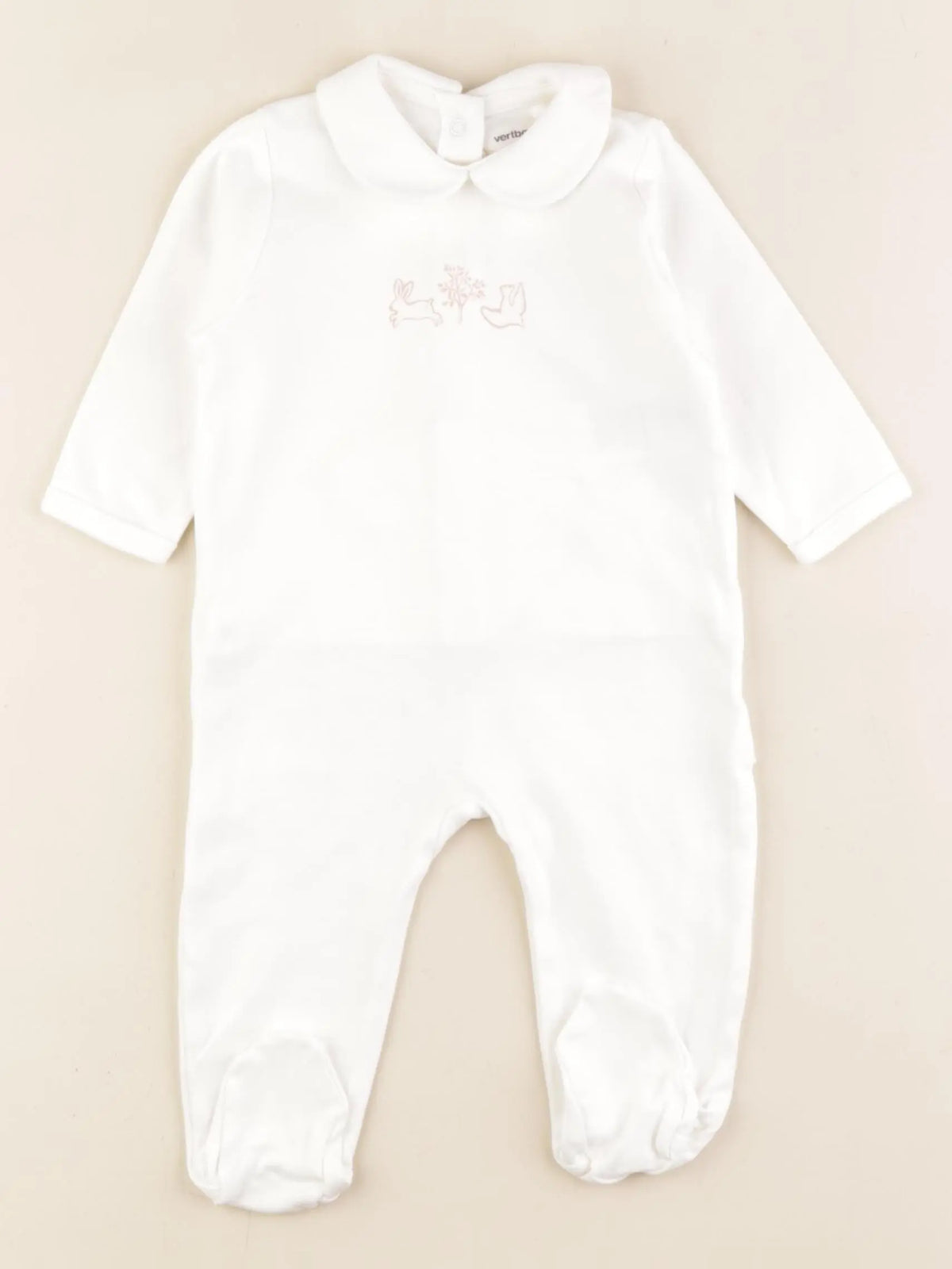 Vertbaudet - pyjama coton beige - 6 mois