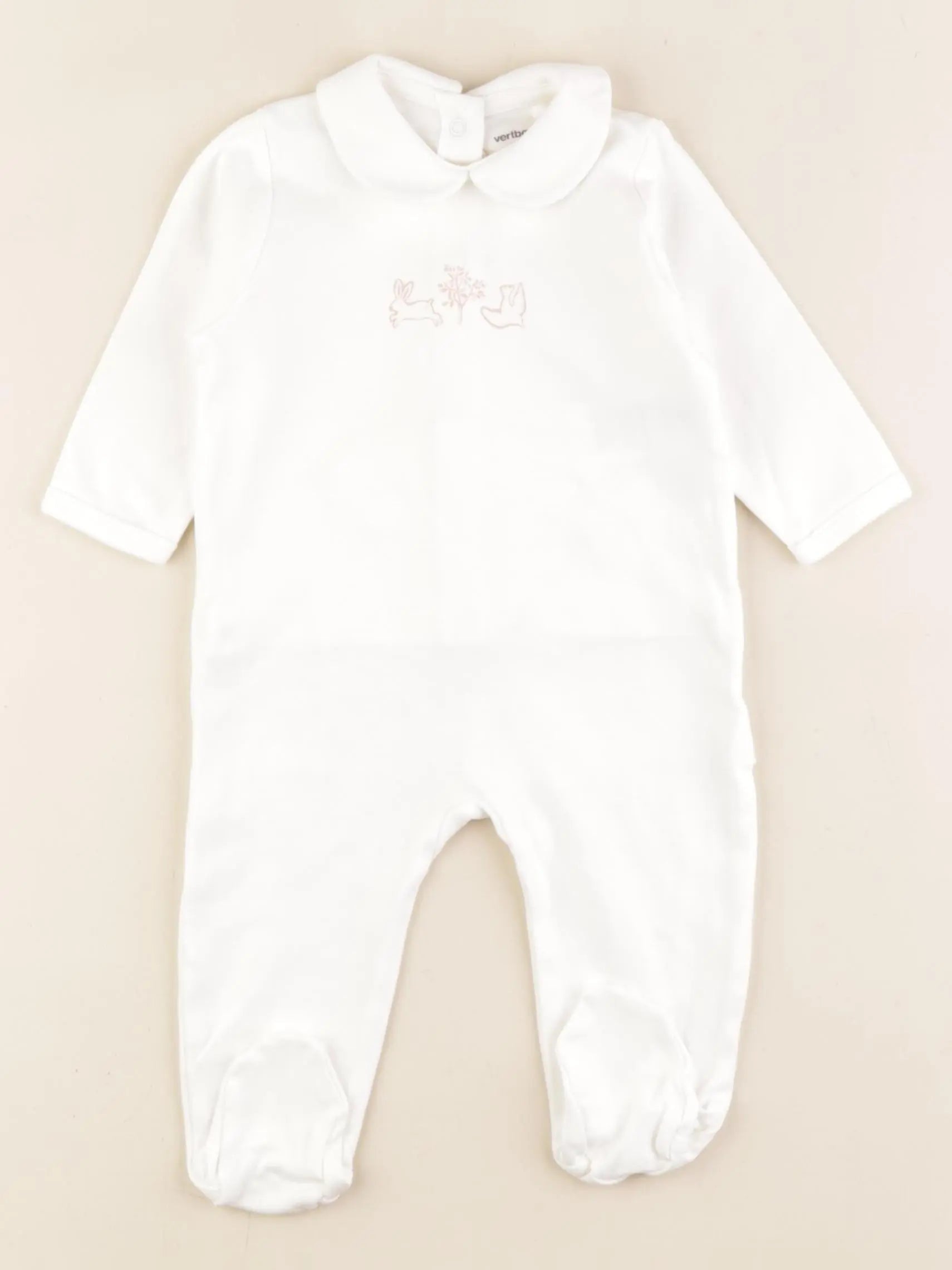 Vertbaudet - pyjama coton beige - 6 mois