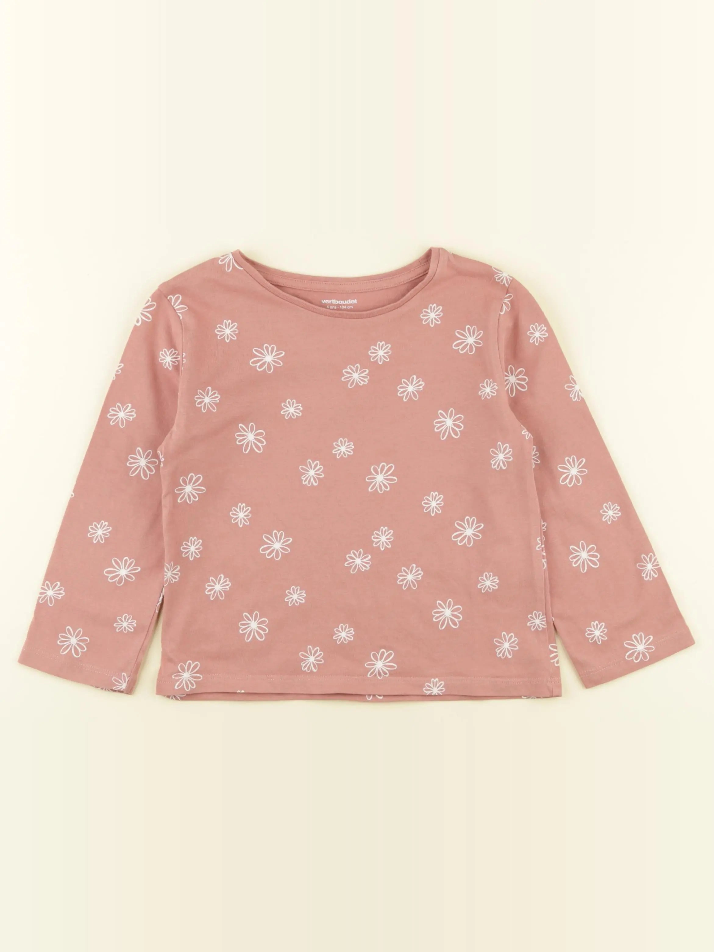 Vertbaudet - tee-shirt rose - 4 ans