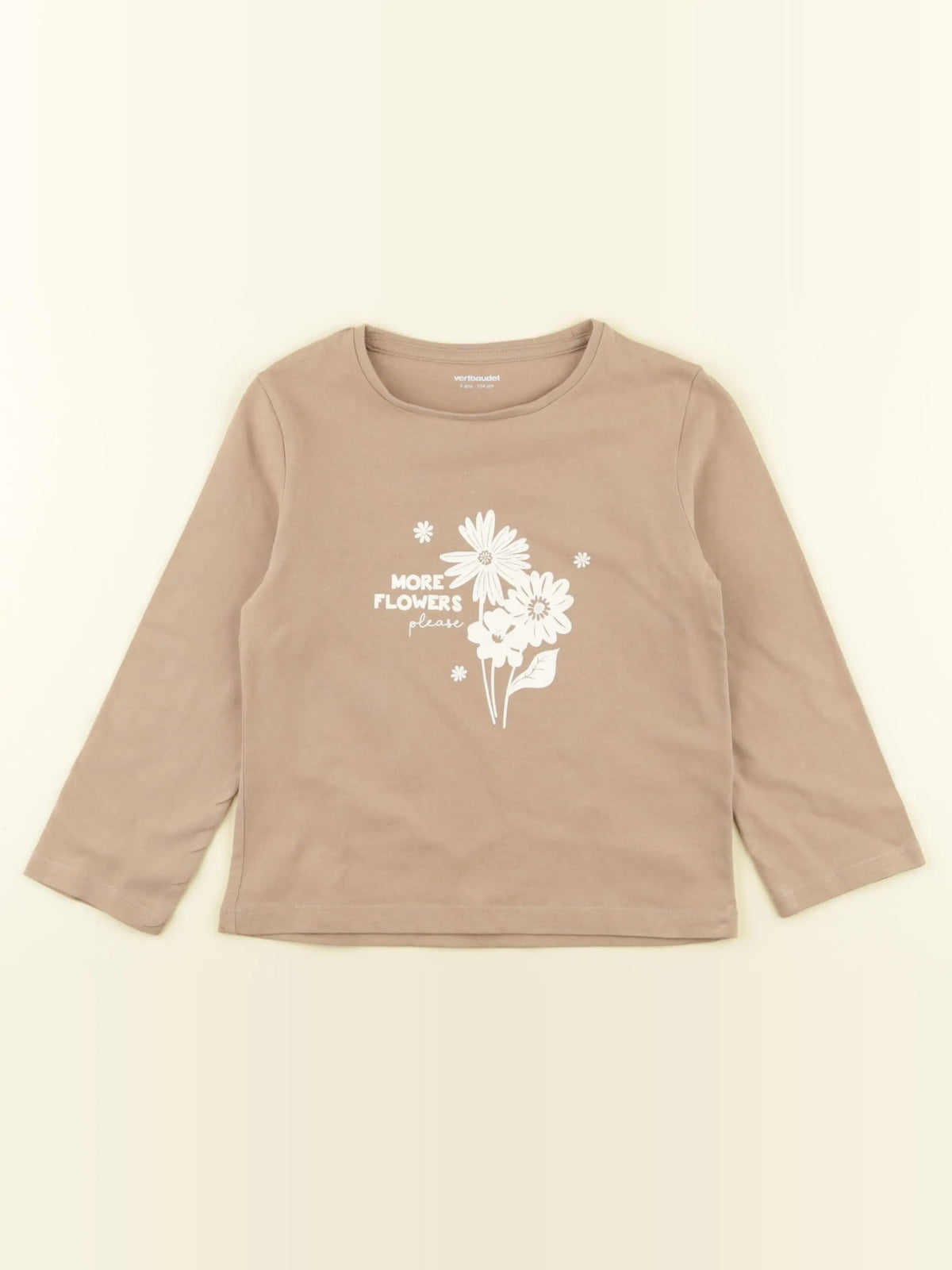 Vertbaudet - tee-shirt marron - 4 ans