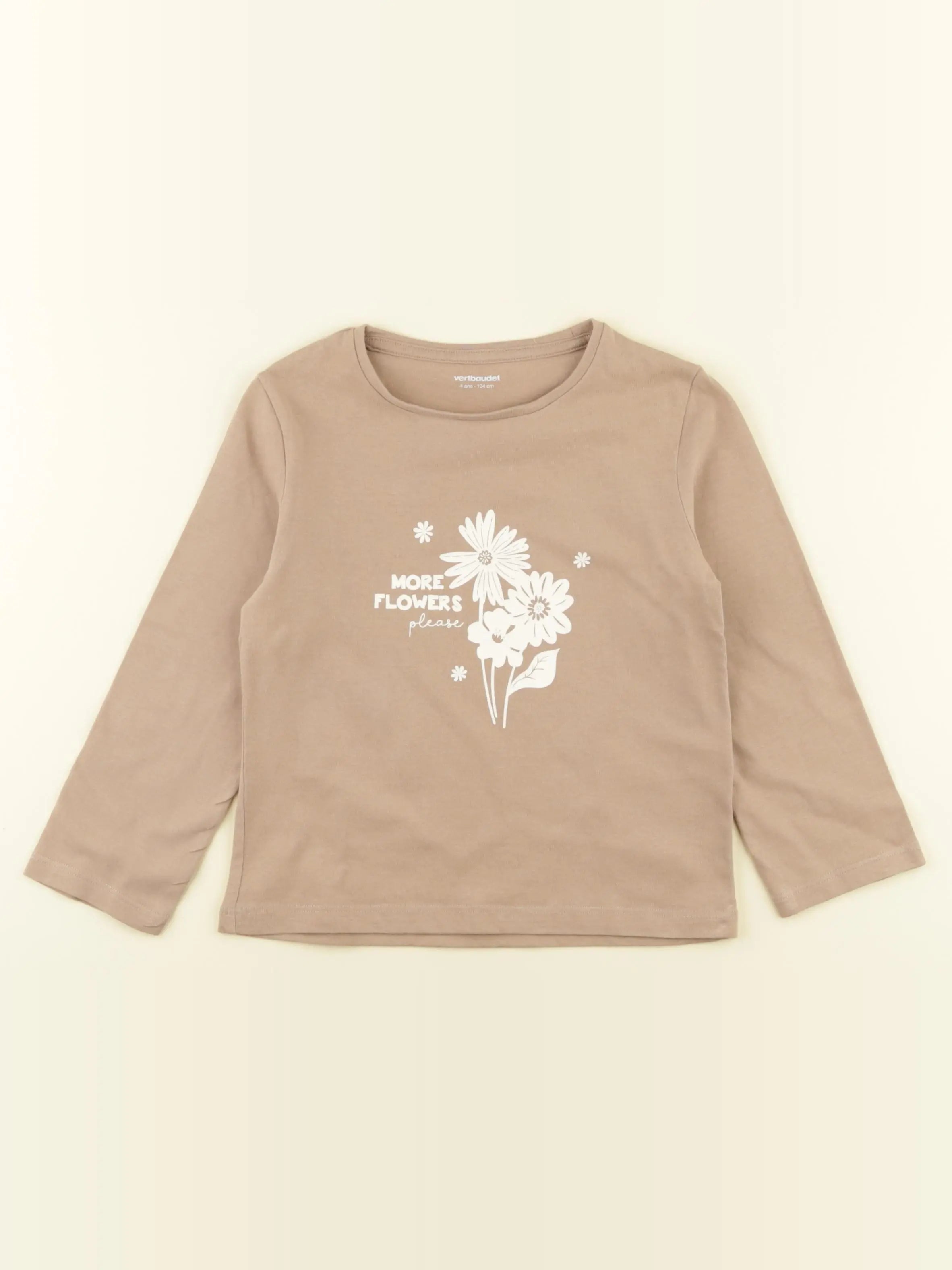 Vertbaudet - tee-shirt marron - 4 ans