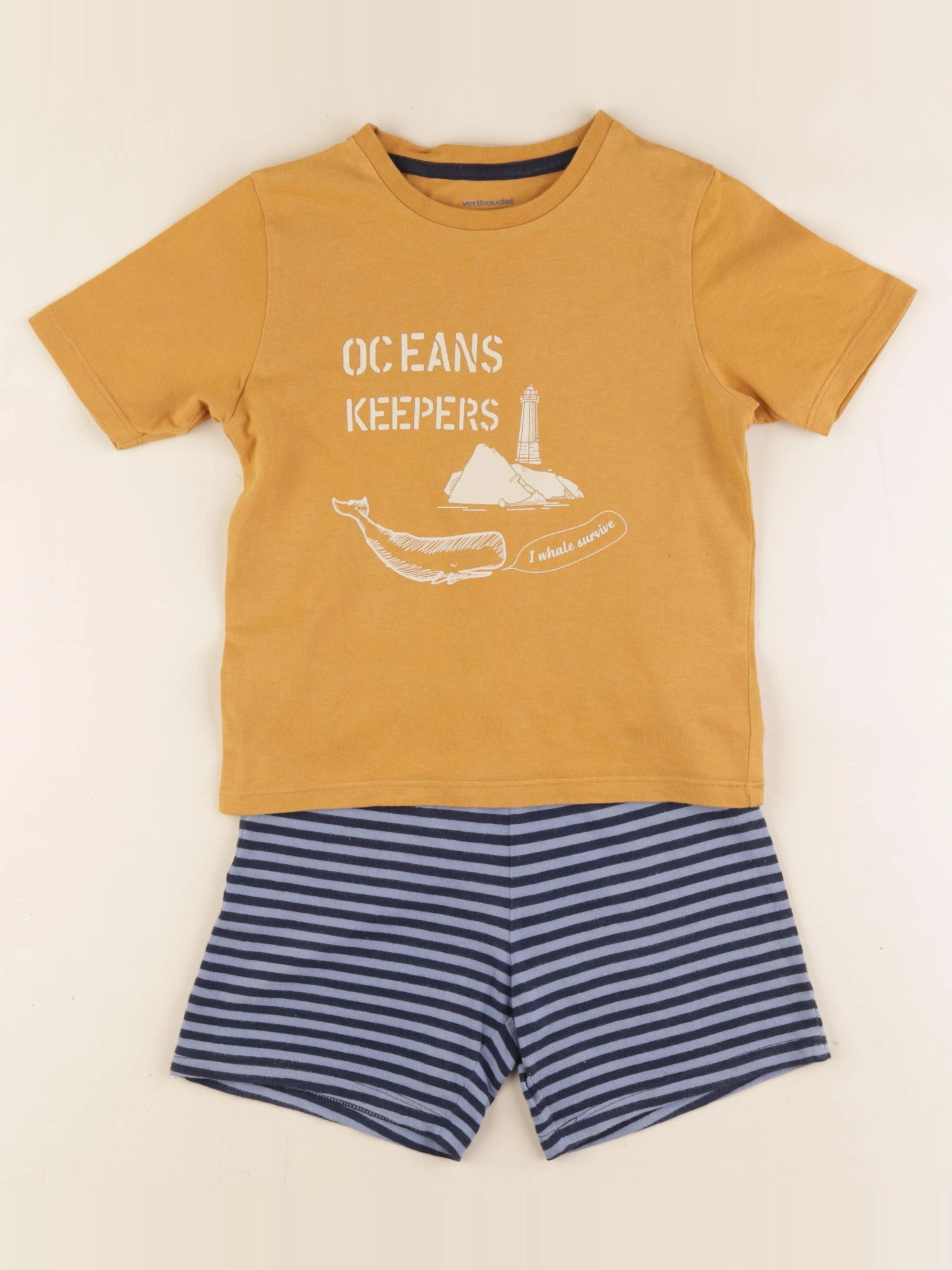 Vertbaudet - pyjama coton jaune - 5 ans