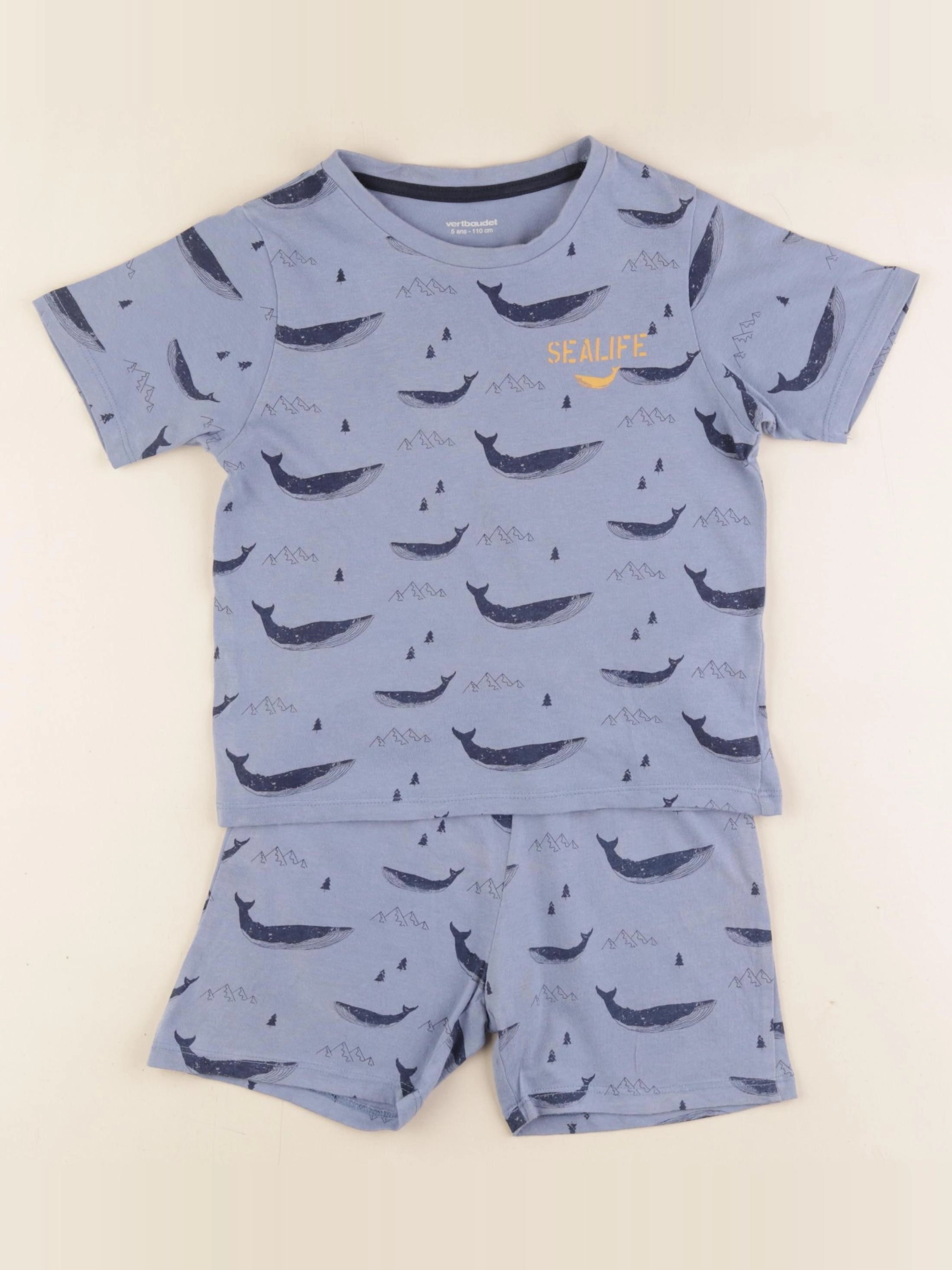 Vertbaudet - pyjama coton bleu - 5 ans