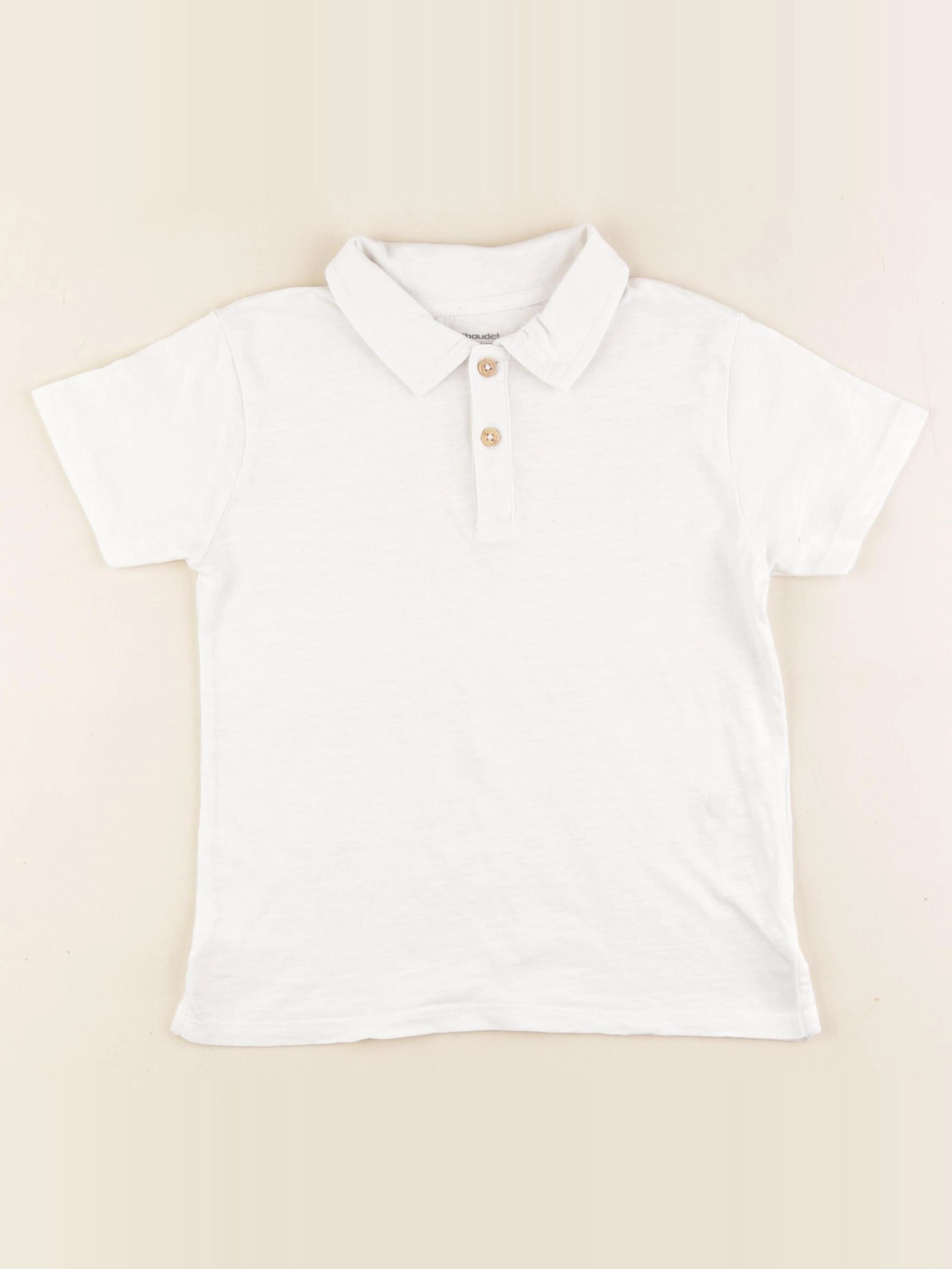 Vertbaudet - polo blanc - 6 ans