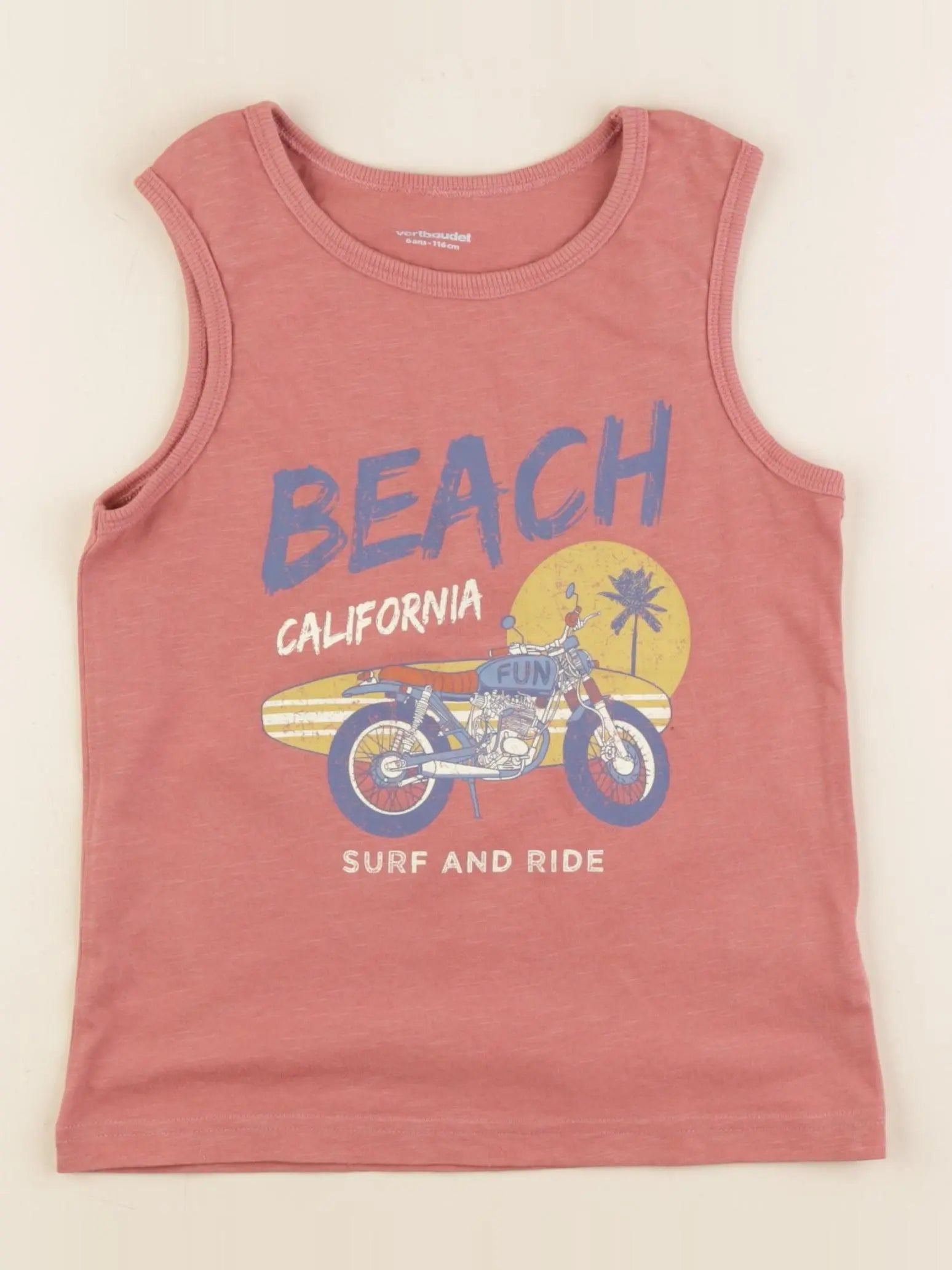 Vertbaudet - débardeur rouge - 6 ans